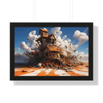Shattered Ascent – Explosive Surreal House Wall Art