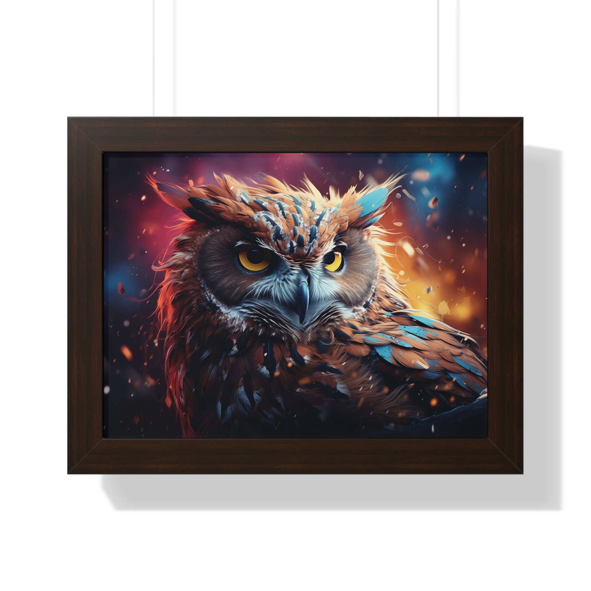 Twilight Sentinel — Regal Owl Wall Art in Fiery🔥Bloom🦉