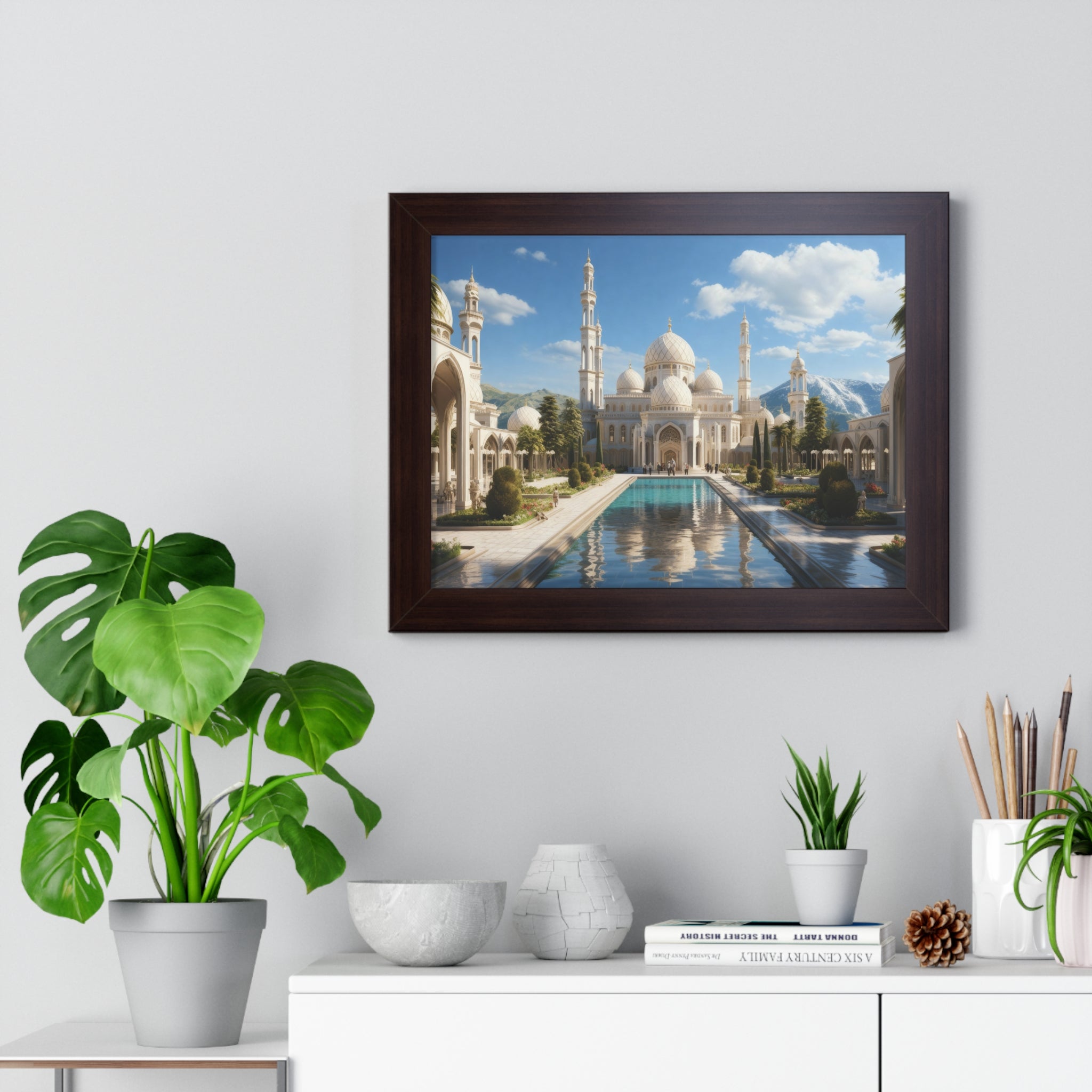 Garden of Reverence – Framed Mosque Reflections Wall Art