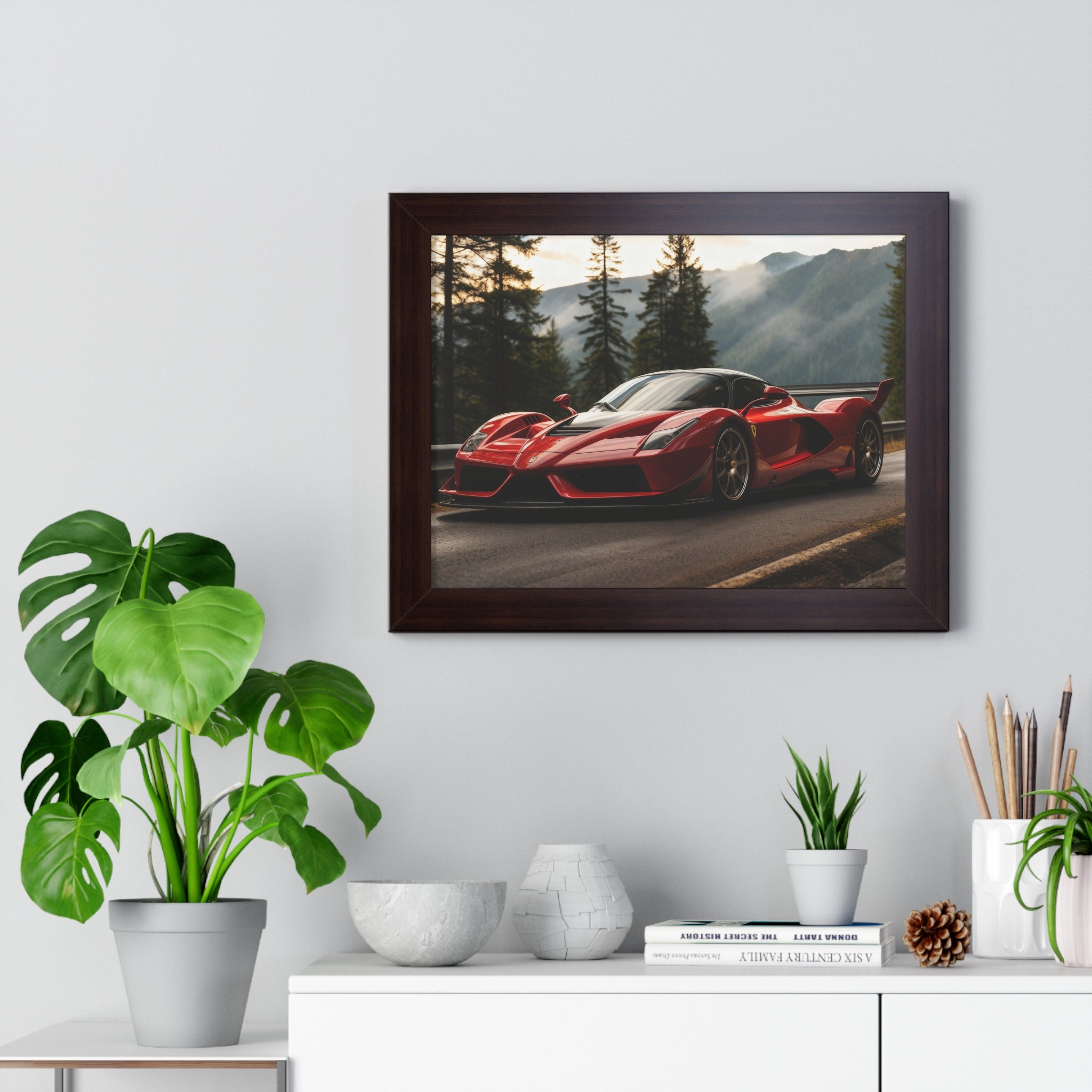 Cinematic Ferrari F50 – Red Icon in Horizontal Framed Display