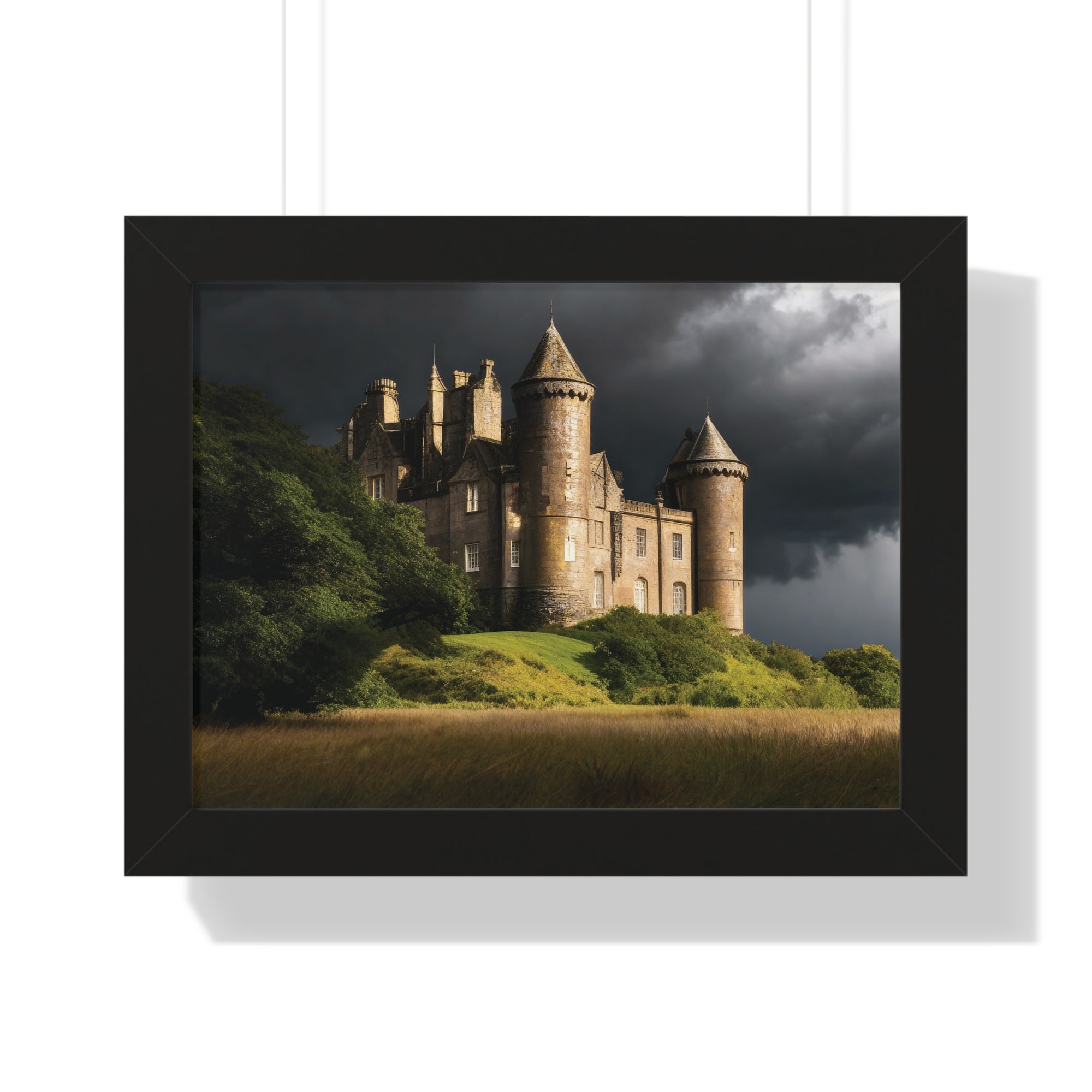 Scottish Castle in Stormy Twilight – Dramatic Landscape Wall Art Print