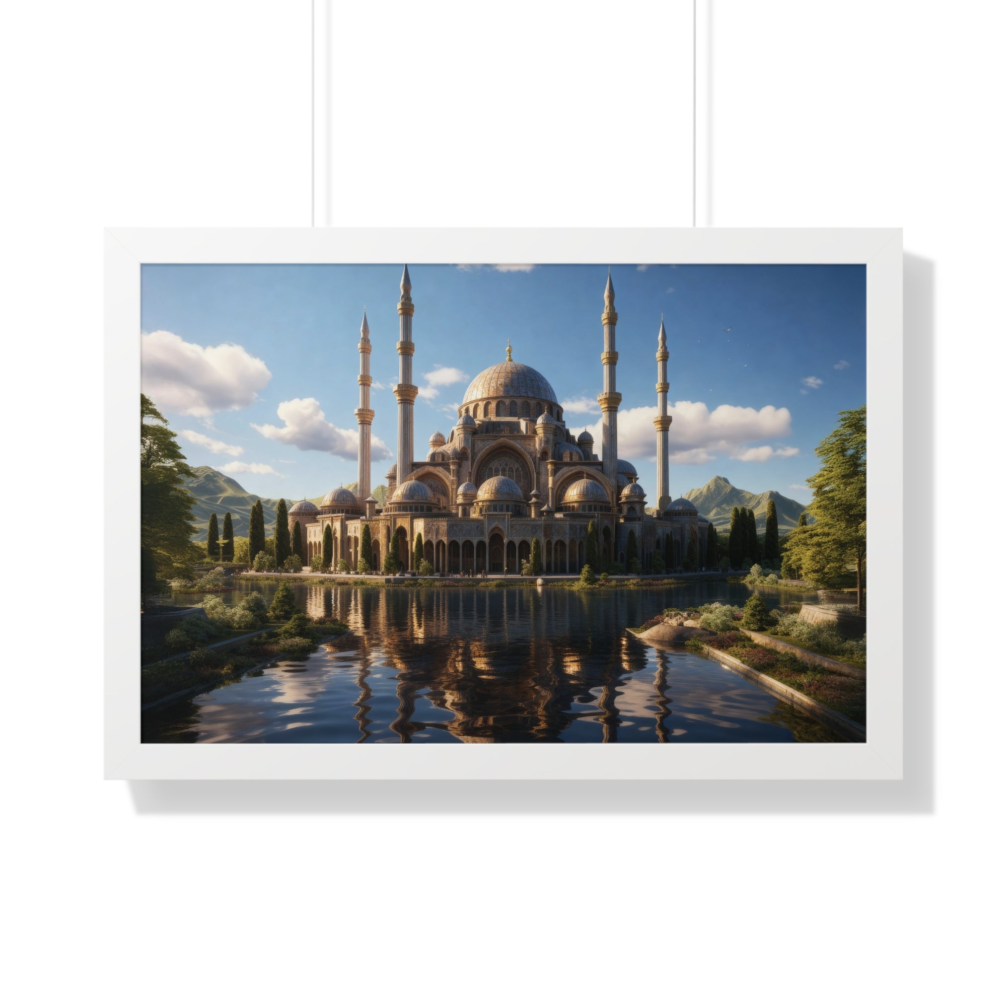 Sacred Horizon – Framed Mosque Reflections Wall Art