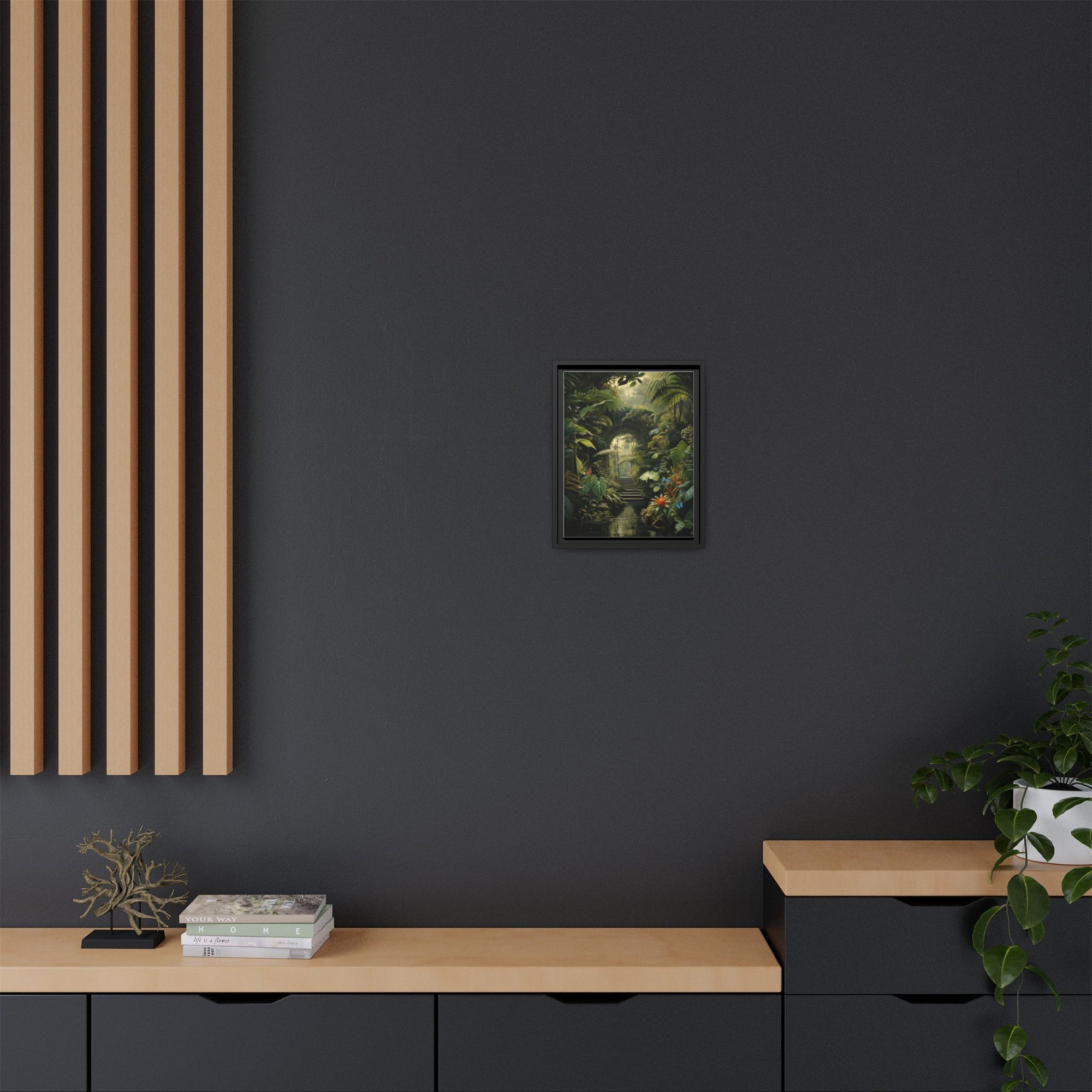 🌴Tropical Forest Illusion – Cinematic Jungle Pathway Wall Art  Luxury Botanical Decor