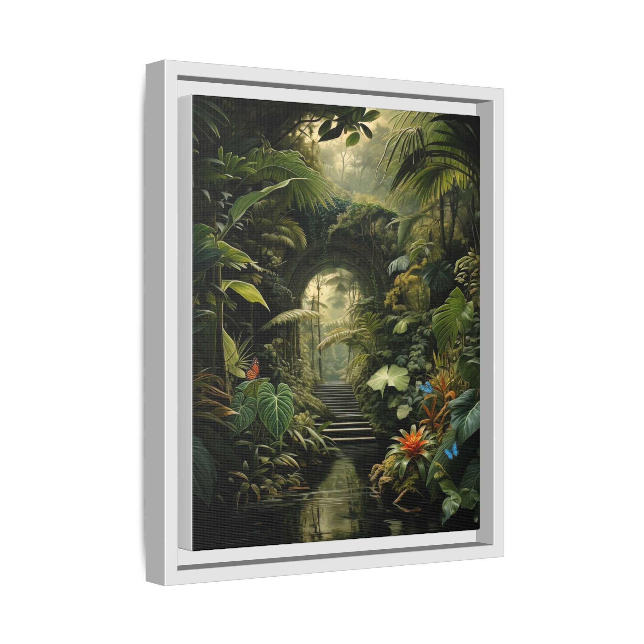 🌴Tropical Forest Illusion – Cinematic Jungle Pathway Wall Art  Luxury Botanical Decor