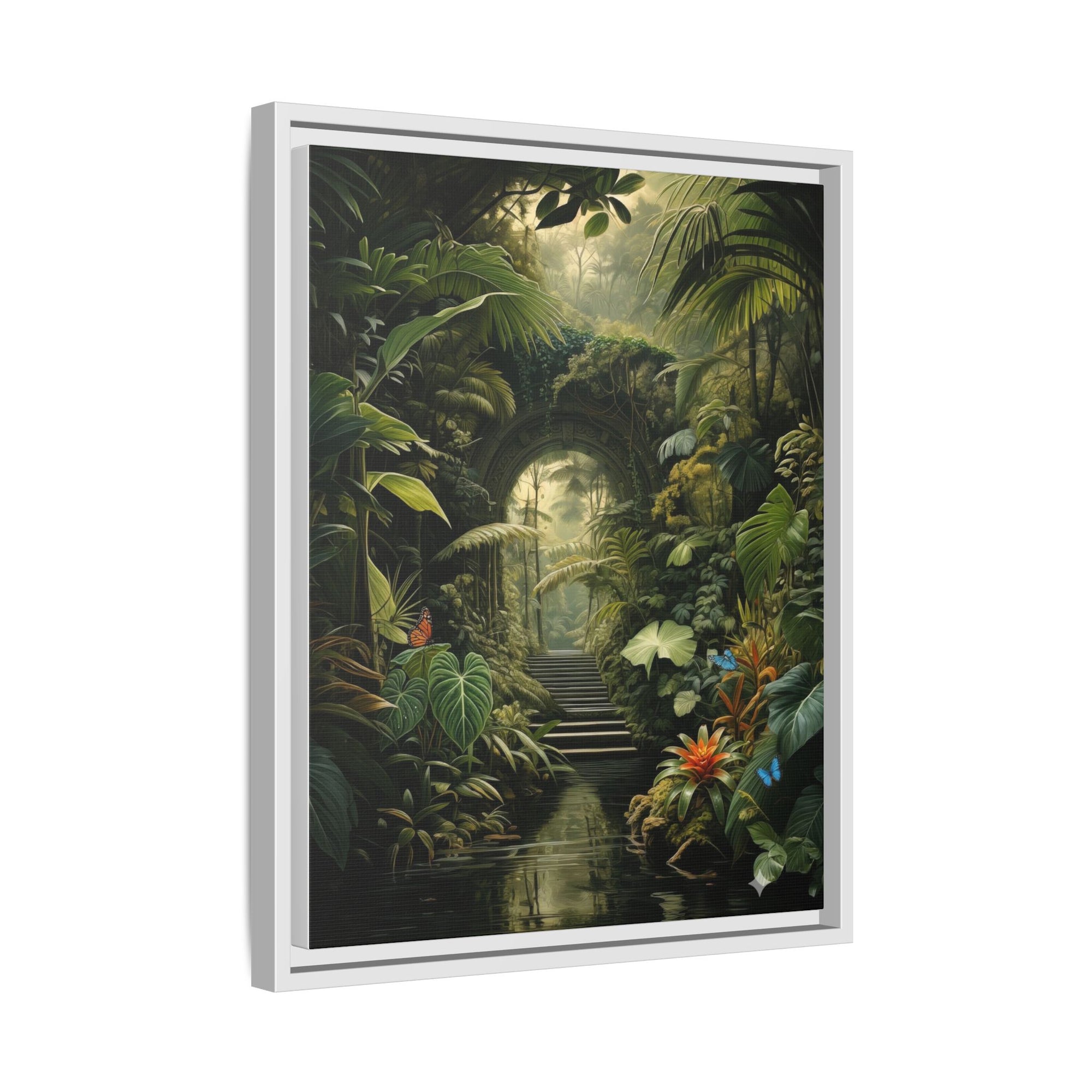 🌴Tropical Forest Illusion – Cinematic Jungle Pathway Wall Art  Luxury Botanical Decor