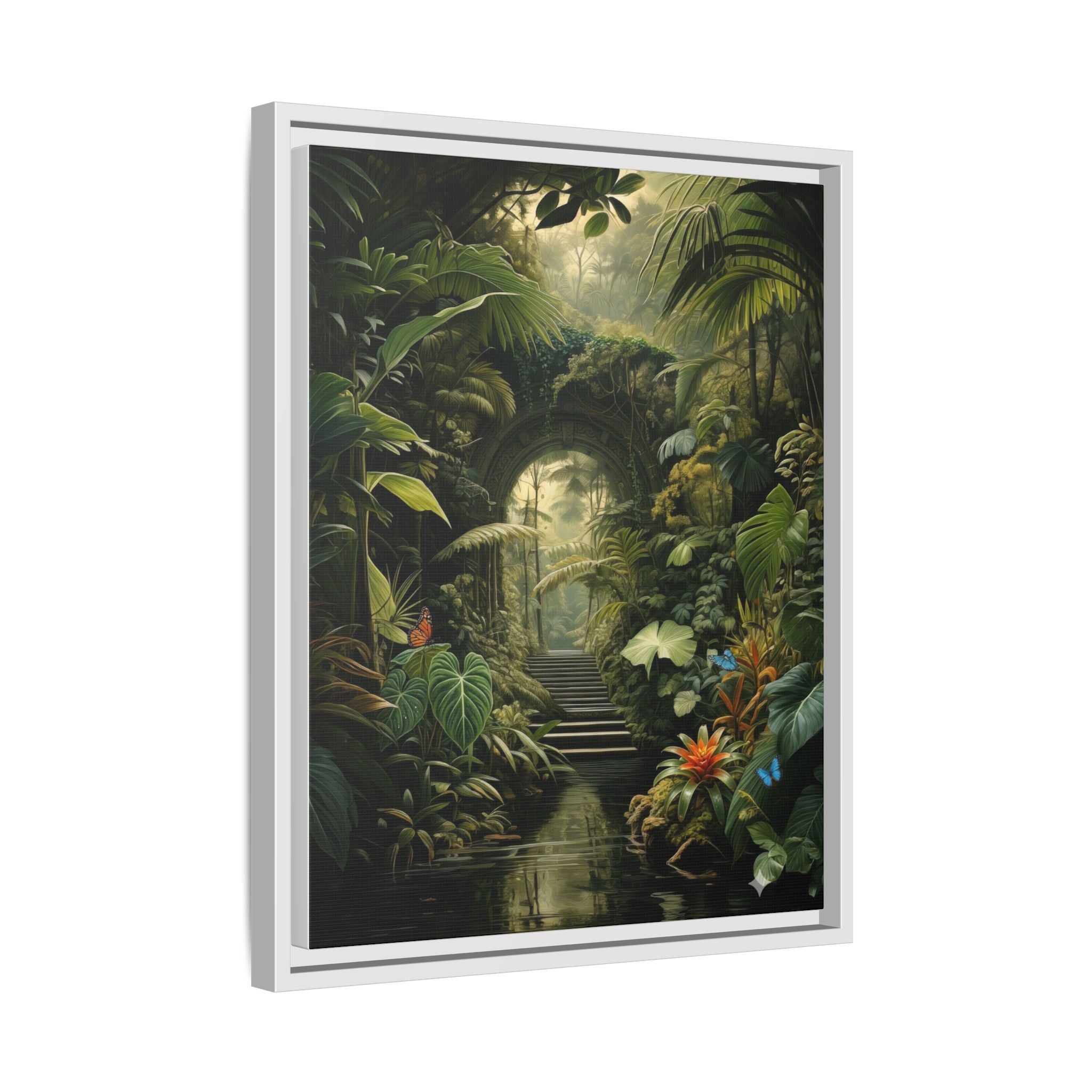 🌴Tropical Forest Illusion – Cinematic Jungle Pathway Wall Art  Luxury Botanical Decor