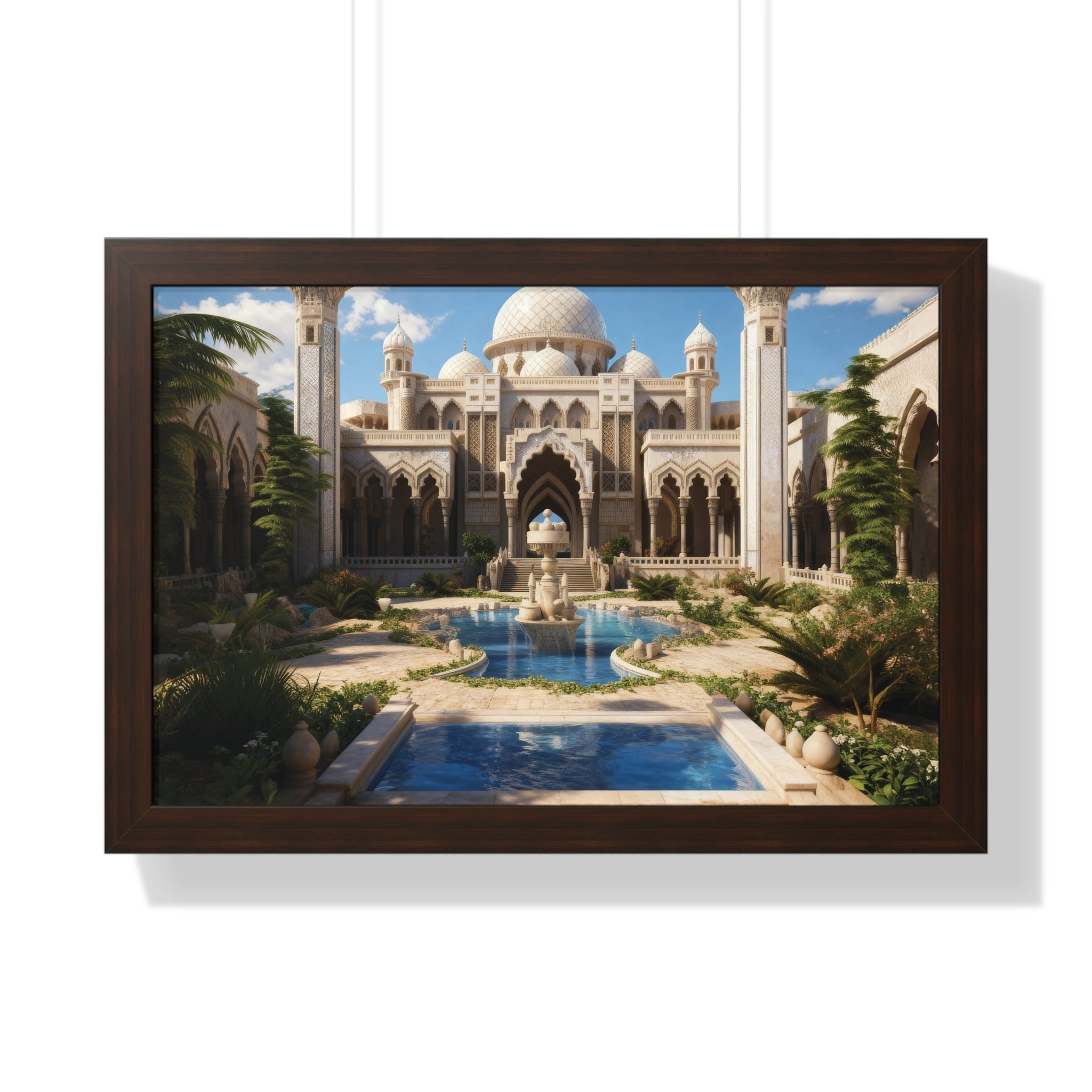 Courtyard of Light – Framed Mosque Architecture Wall Art