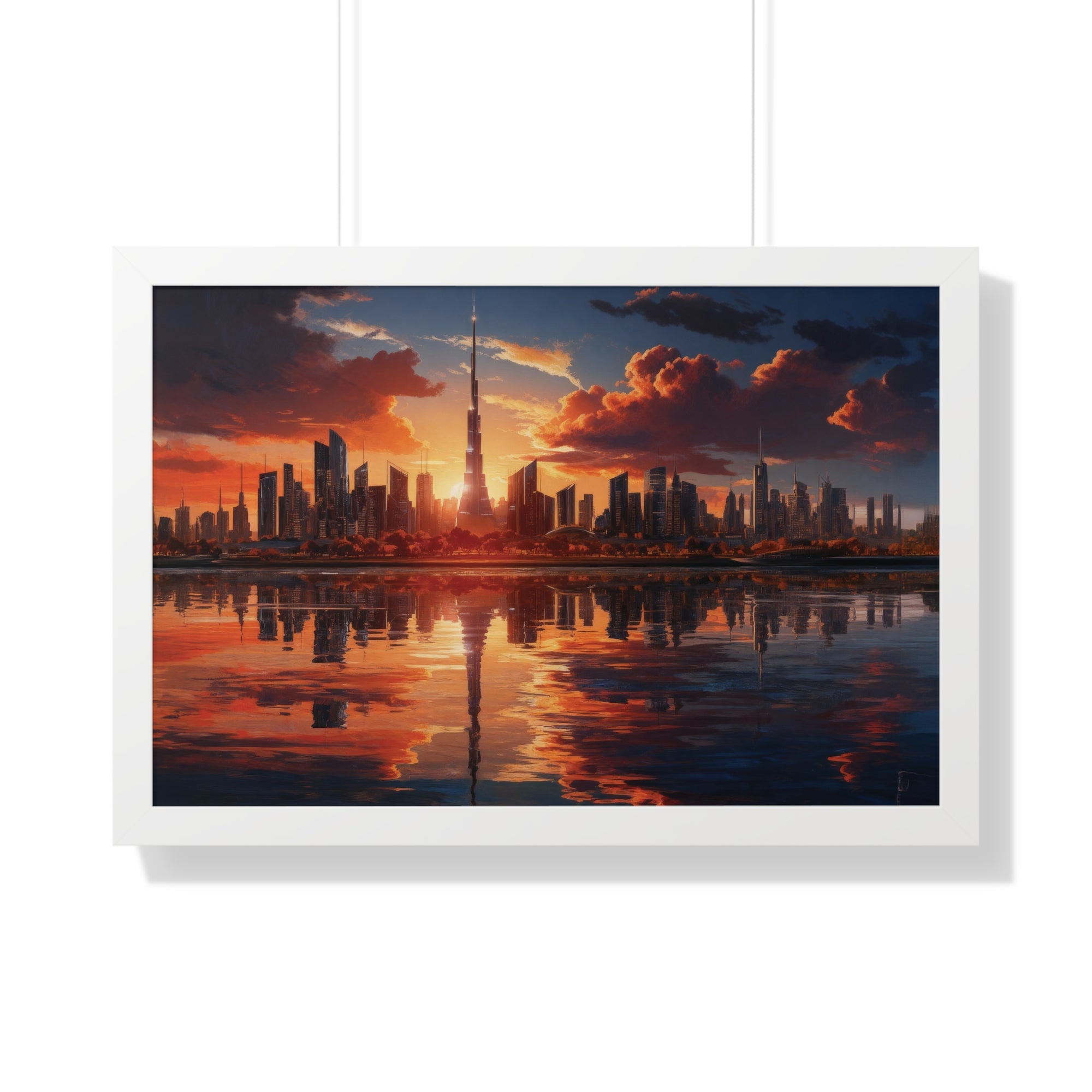 Sunset Over Futuristic Skyline – Urban Cityscape Wall Art