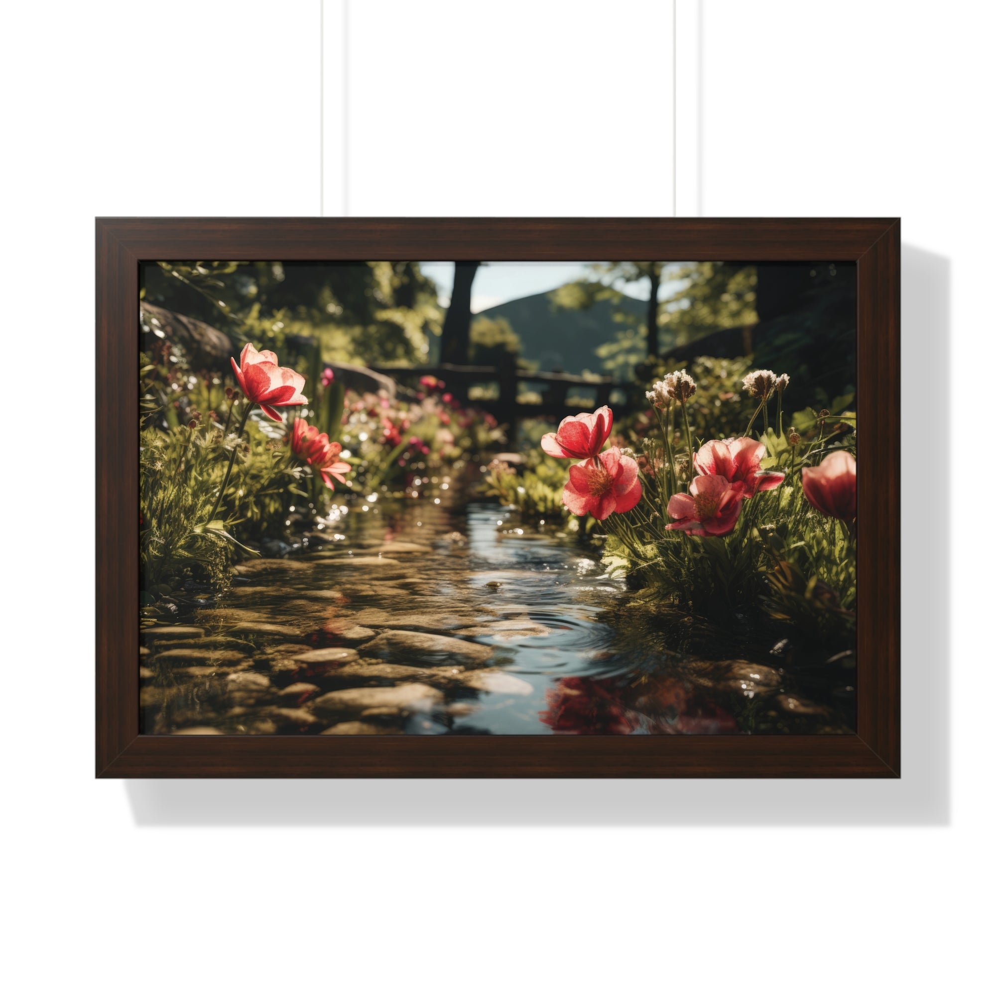 Whispers of Water – Floral Garden Landscape Print