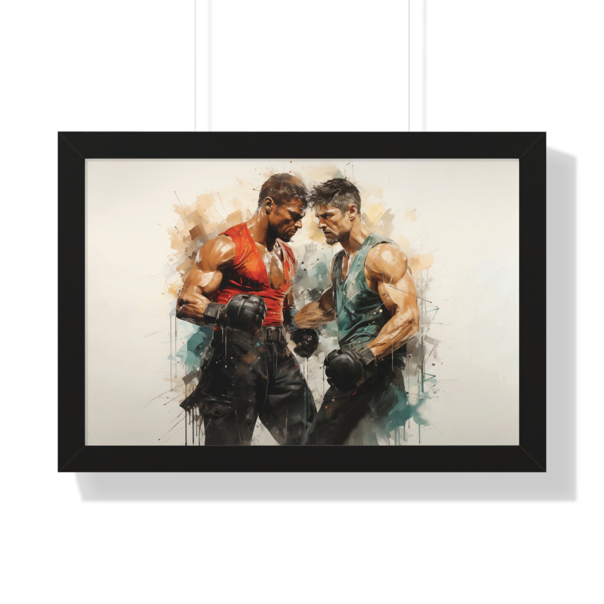 Framed Confrontation – Abstract Fighter Wall Art