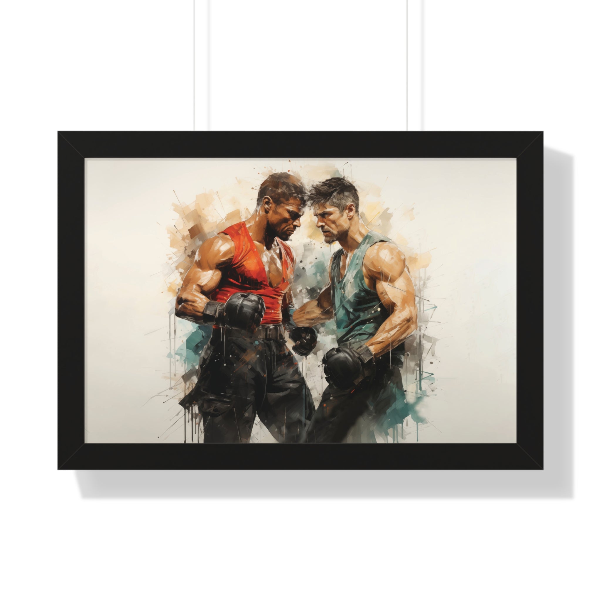 Framed Confrontation – Abstract Fighter Wall Art