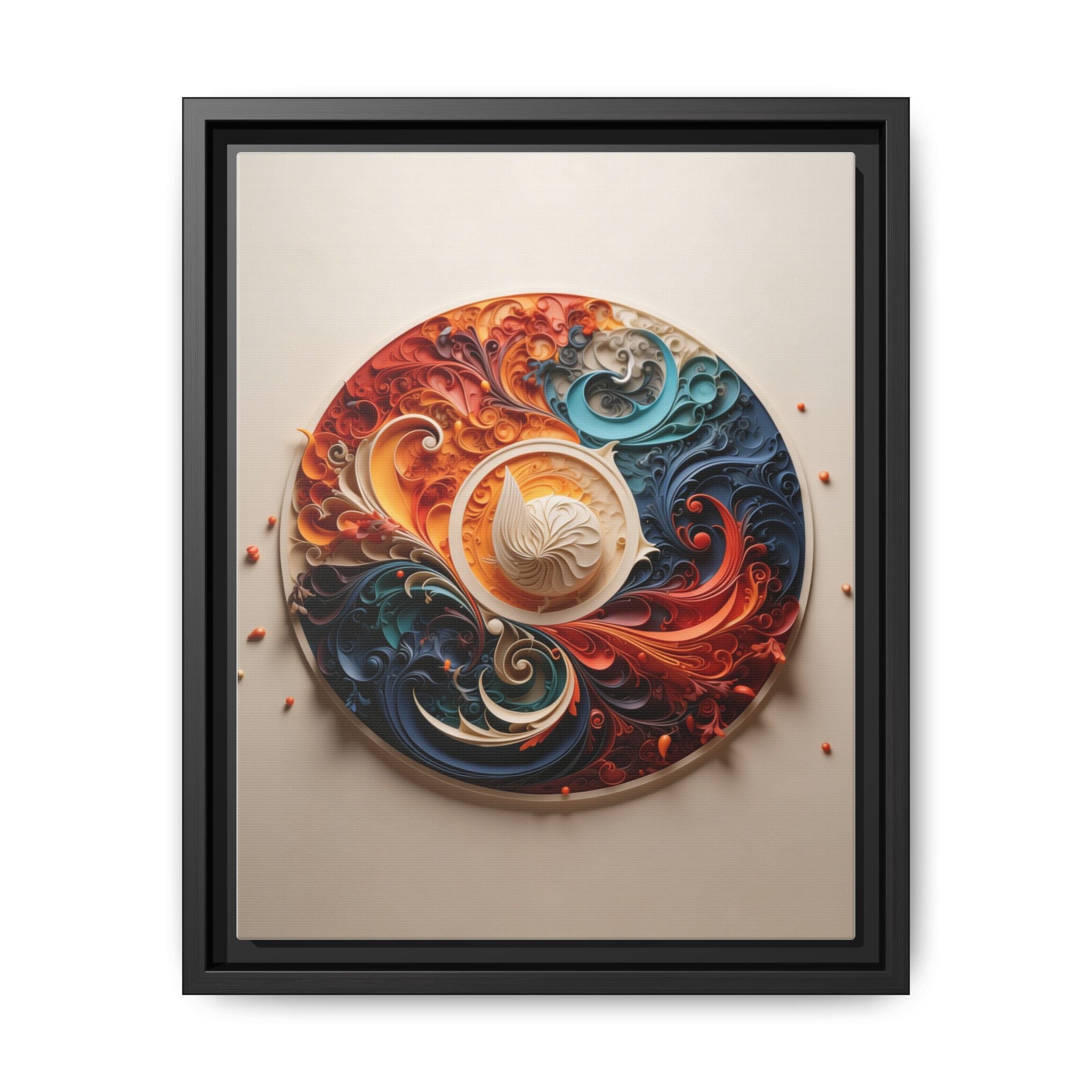 Circular Abstract Wall Art – Vibrant Swirl Design for Modern Interiors