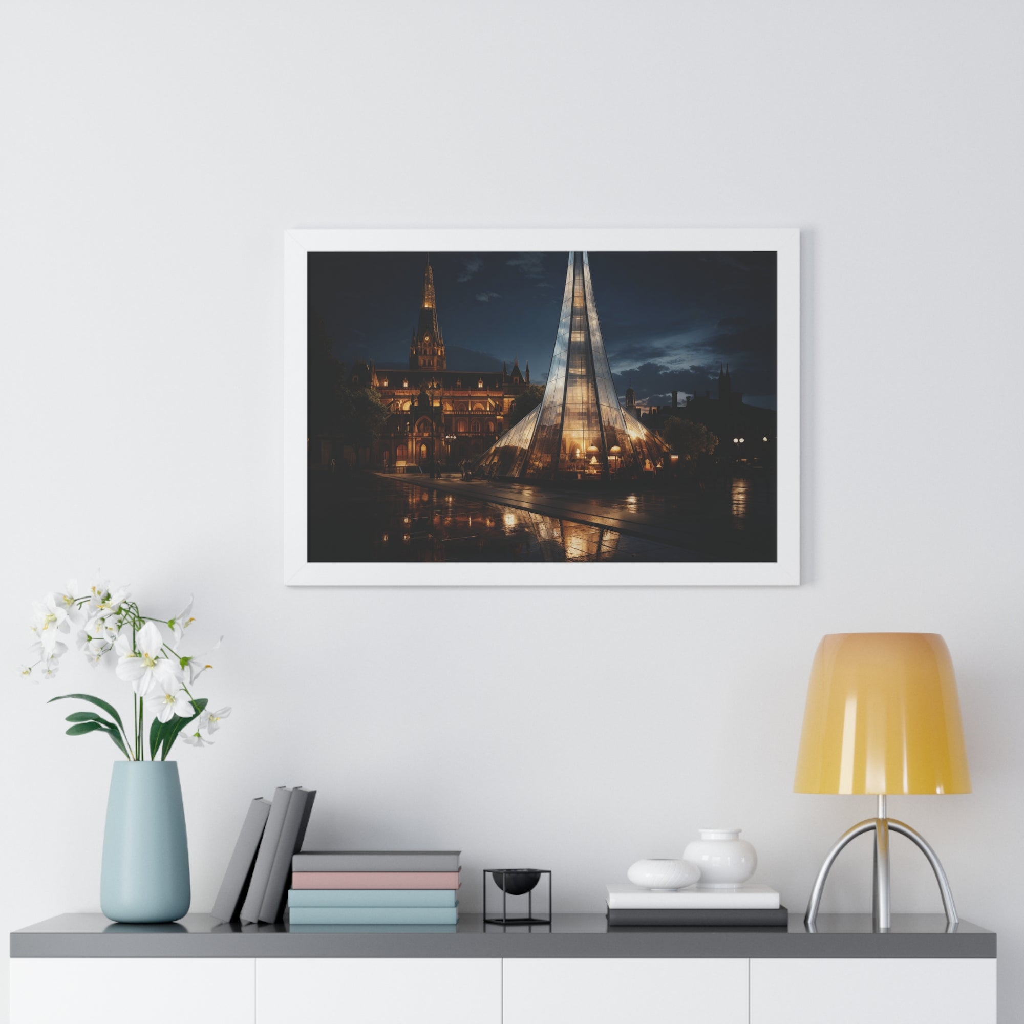 Timeless Contrast Historic London Facade & Glass Tower – Architectural Wall Art
