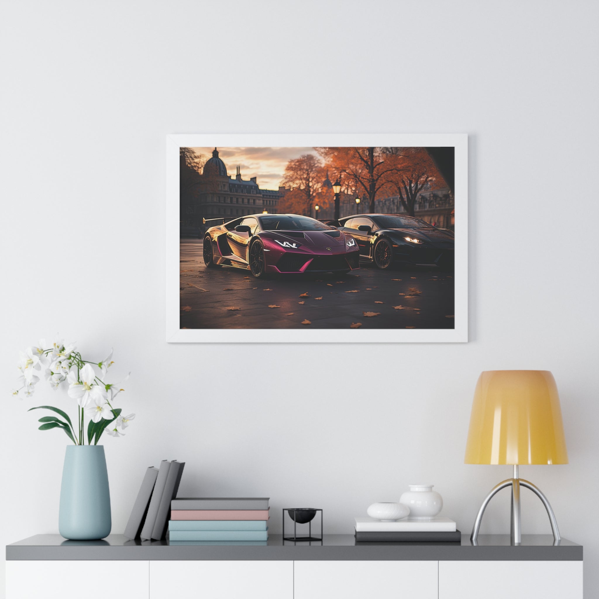 Urban Street Scene Lamborghini Artwork