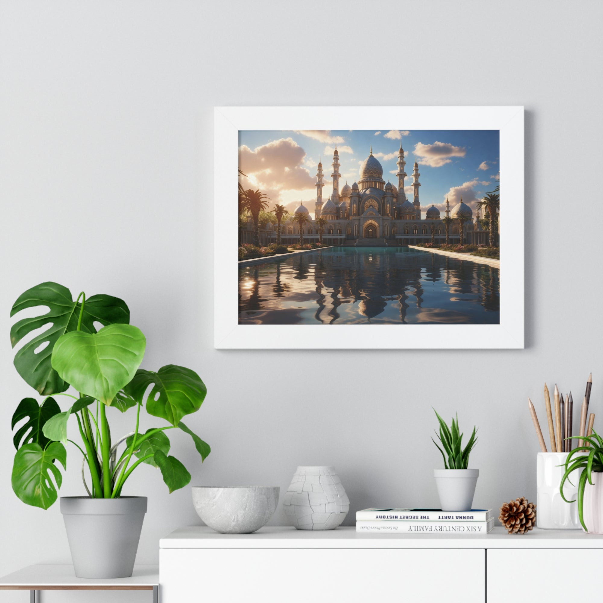 Sacred Stillness – Framed Sunset Mosque Print