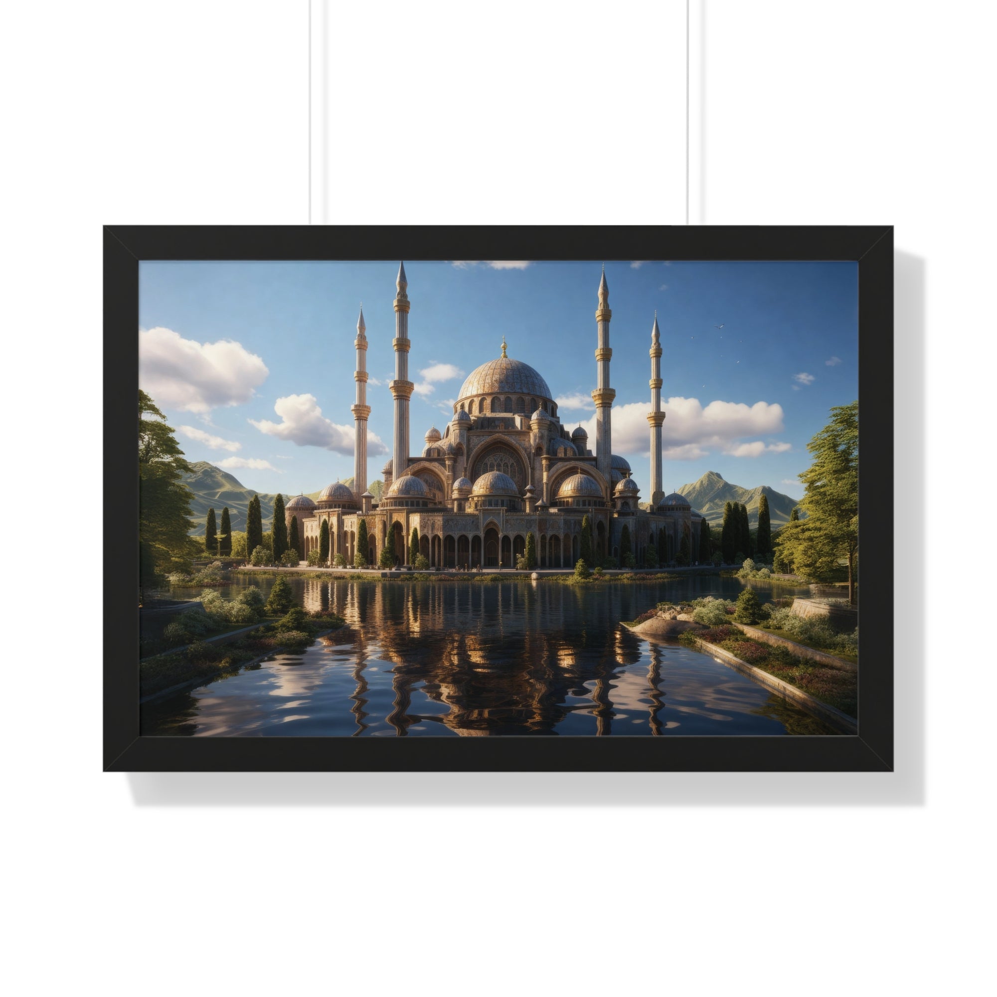 Sacred Horizon – Framed Mosque Reflections Wall Art