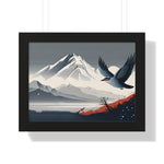 Solitary Tree🌲& Soaring Bird – Minimalist Nature Print