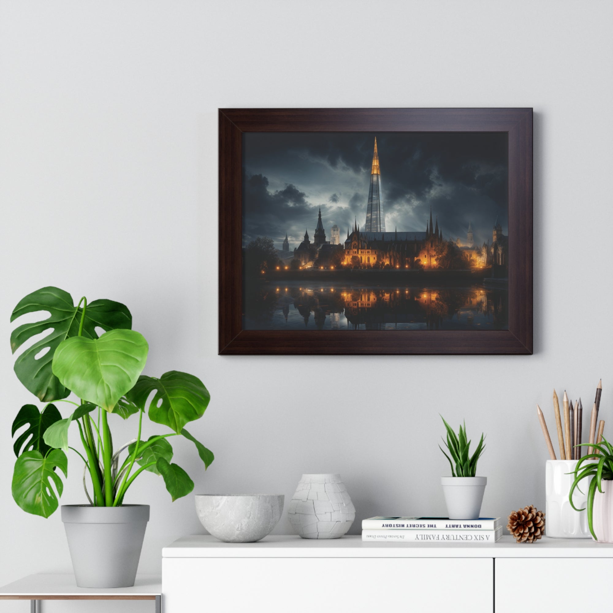 London Reflections: The Shard & Historic Skyline at Night – Elegant Cityscape Wall Art