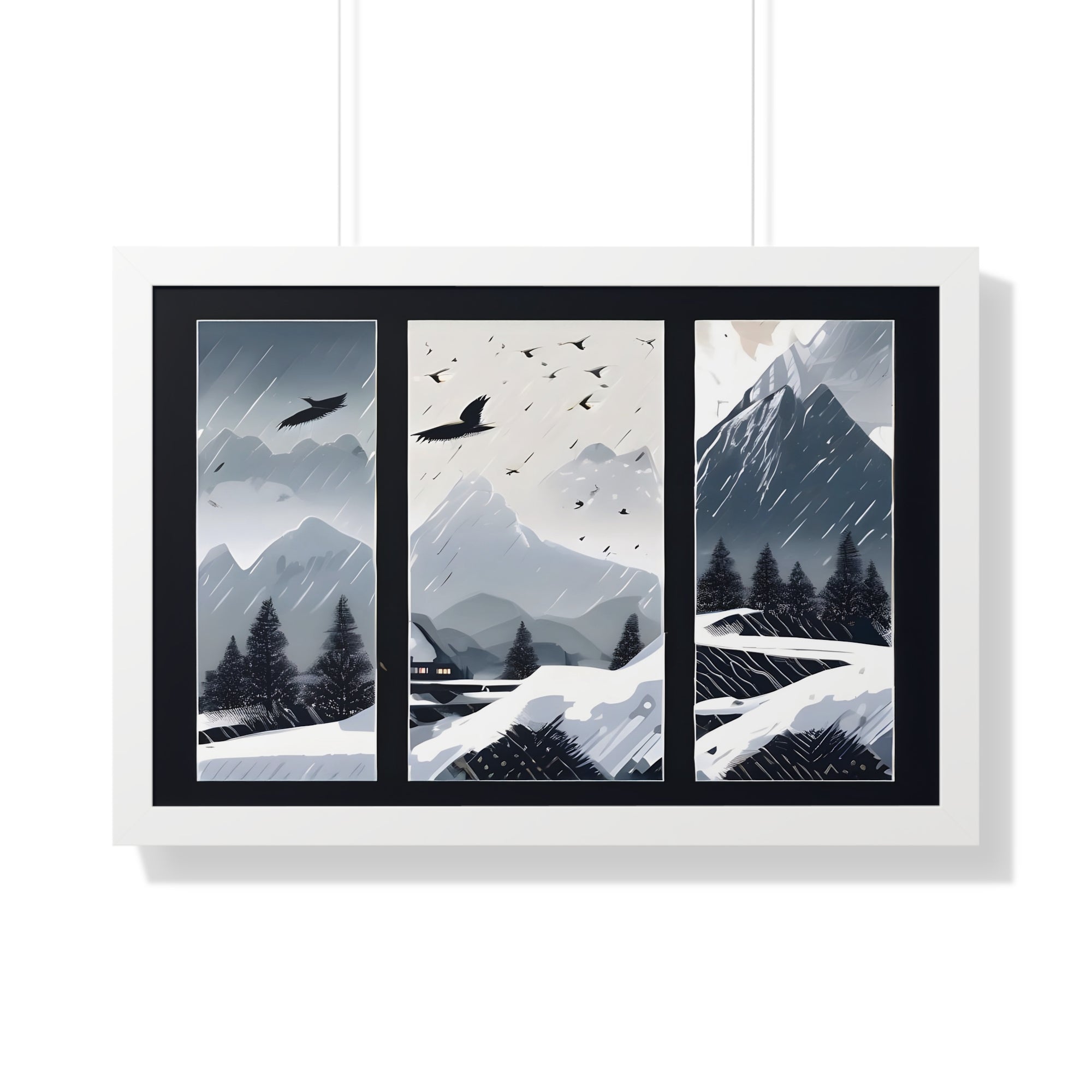 Silent Snowfall – Cozy Cabin in the Woods Canvas Art