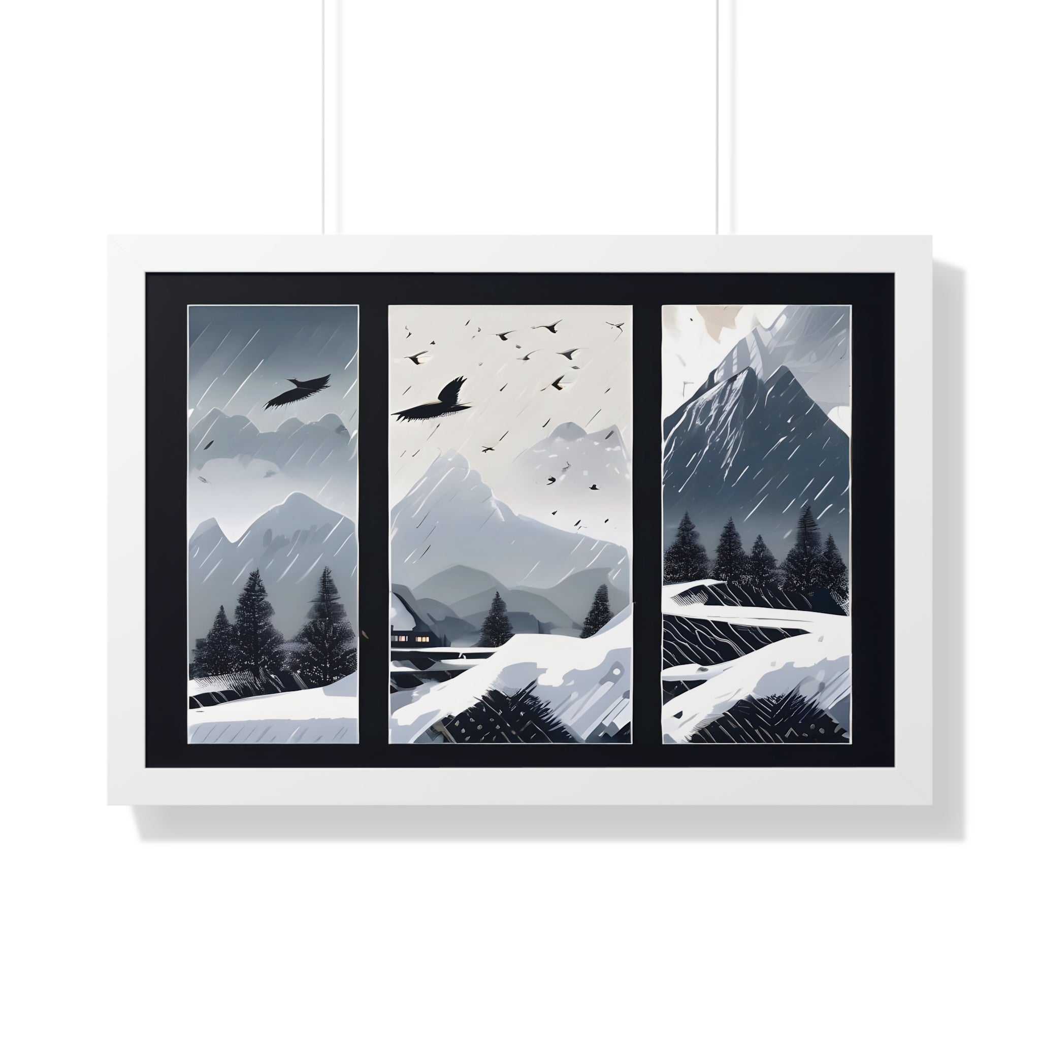 Silent Snowfall – Cozy Cabin in the Woods Canvas Art