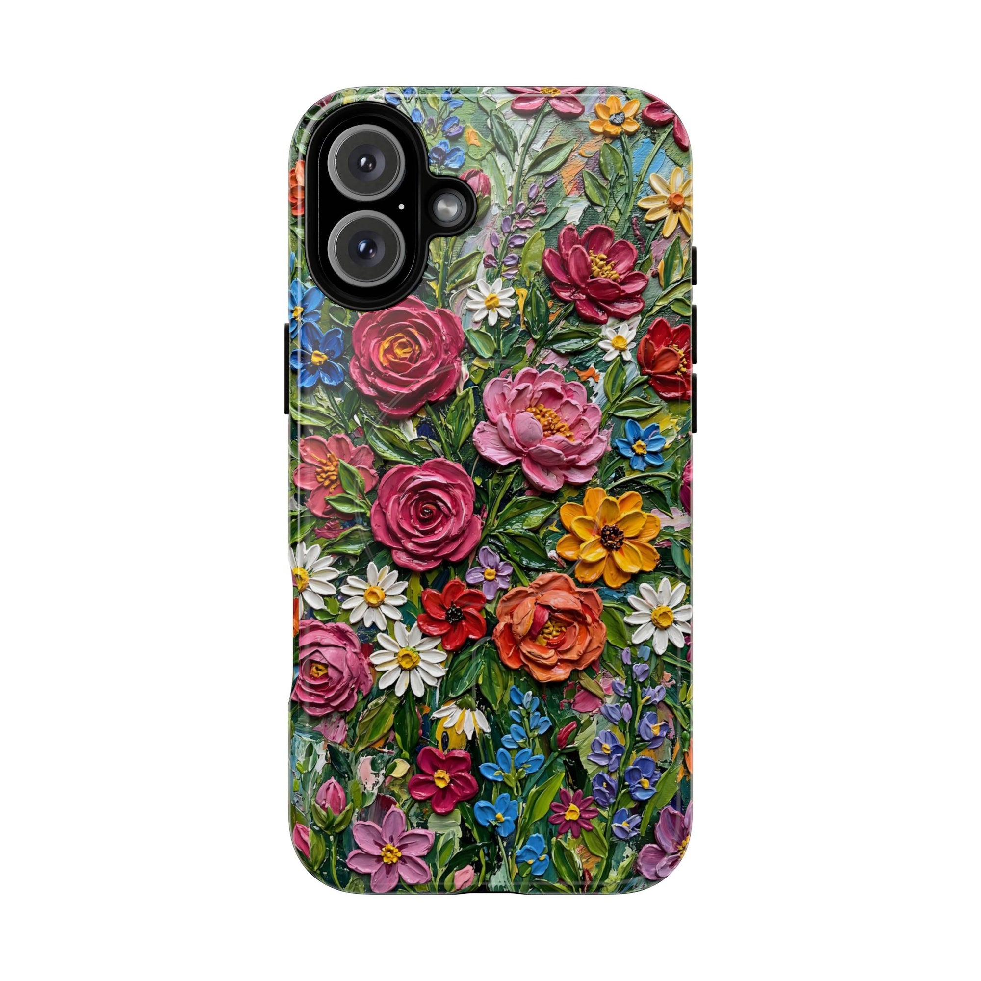 Painted Textured Style Floral Garden iPhone Case (MagSafe®)