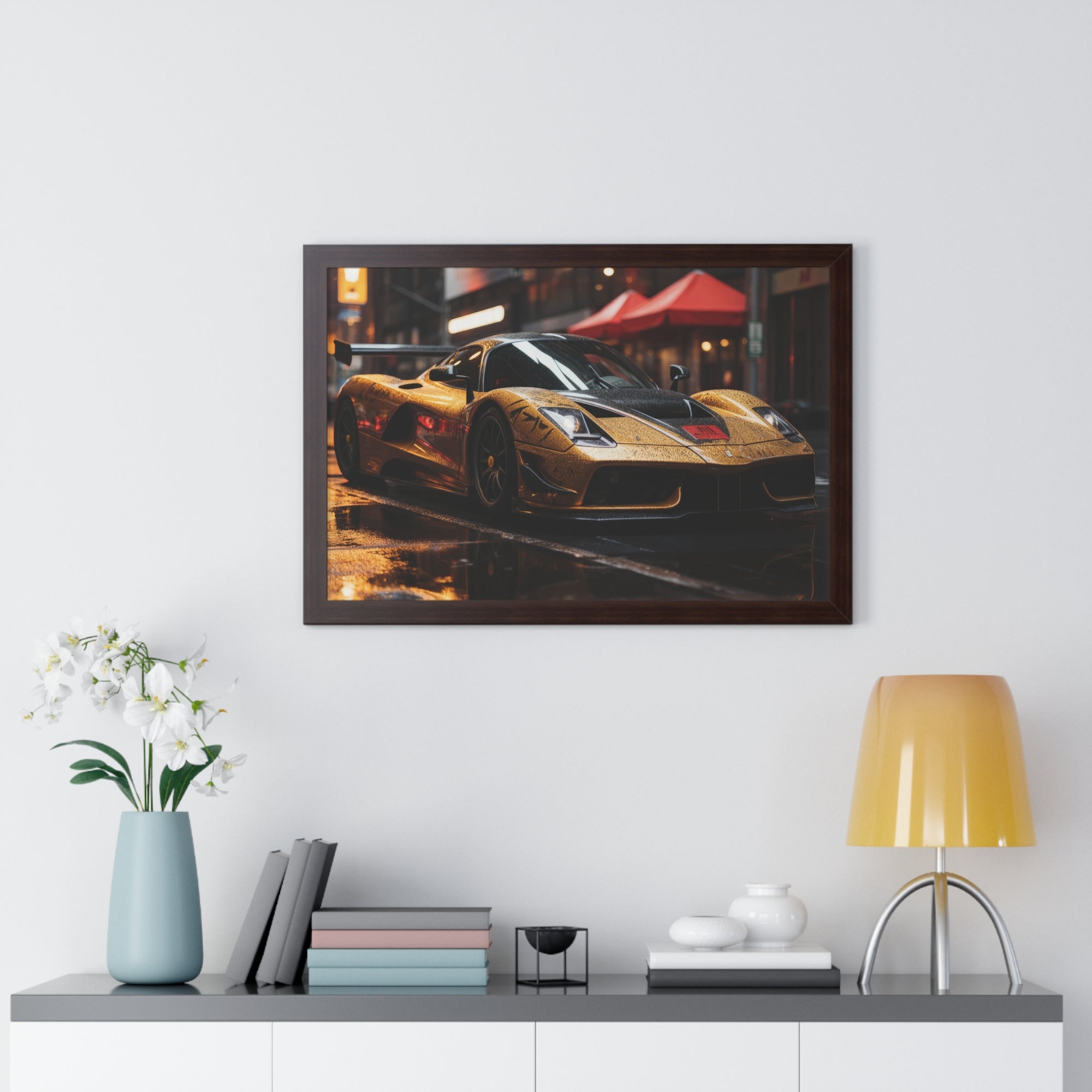 Cool Ferrari F50 in New York Thunder and Rain