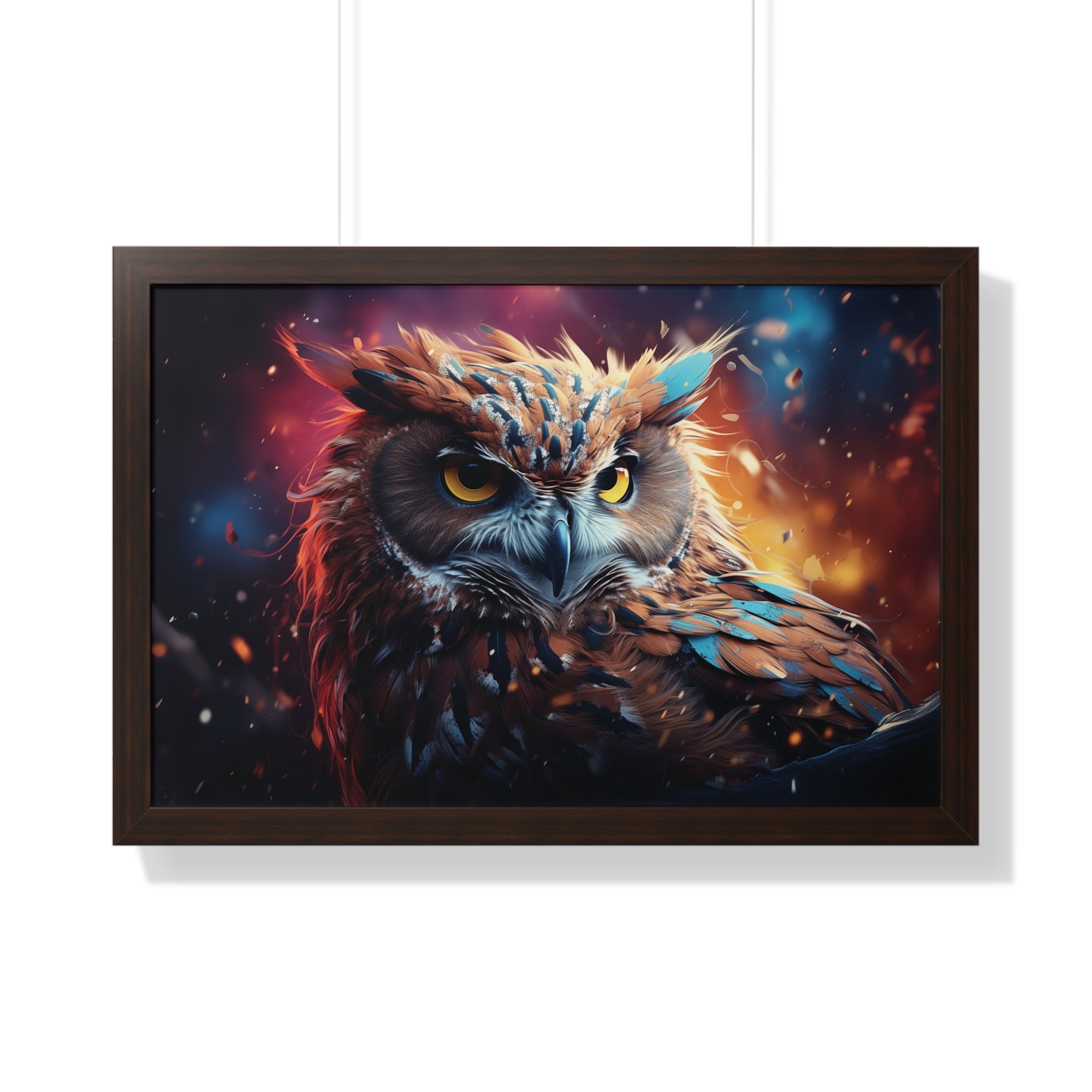 Twilight Sentinel — Regal Owl Wall Art in Fiery🔥Bloom🦉