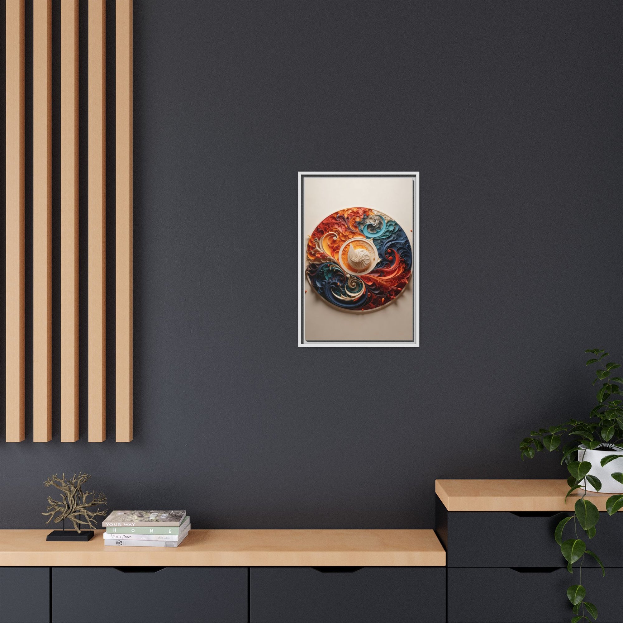 Circular Abstract Wall Art – Vibrant Swirl Design for Modern Interiors