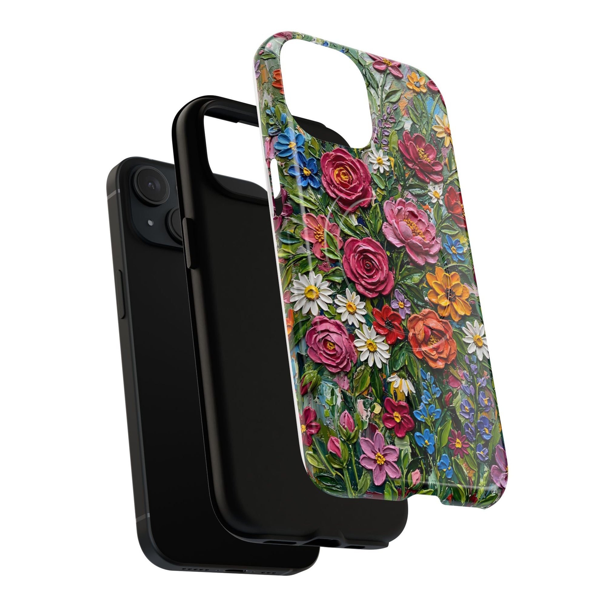 Painted Textured Style Floral Garden iPhone Case (MagSafe®)