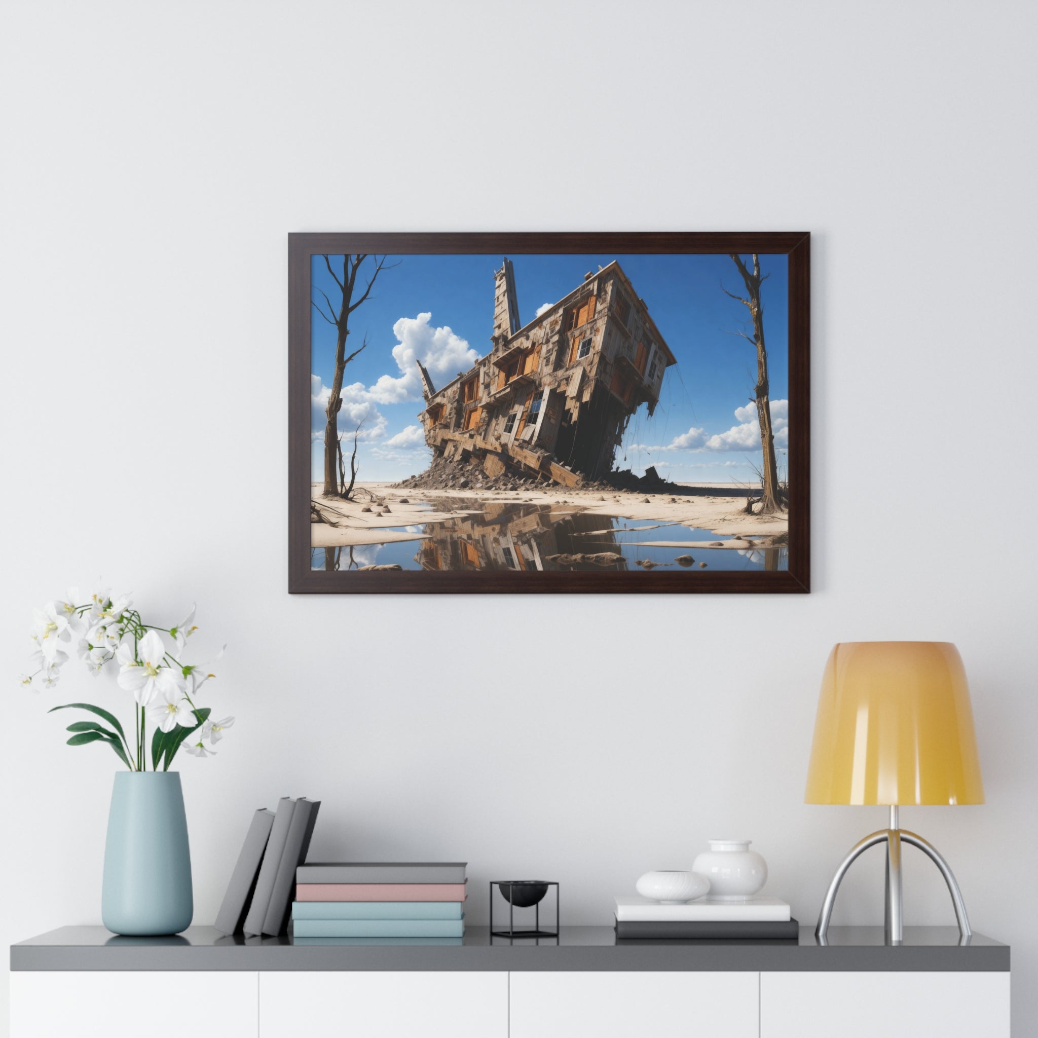 Echoes of Collapse – Surreal Desert Ruins Wall Art