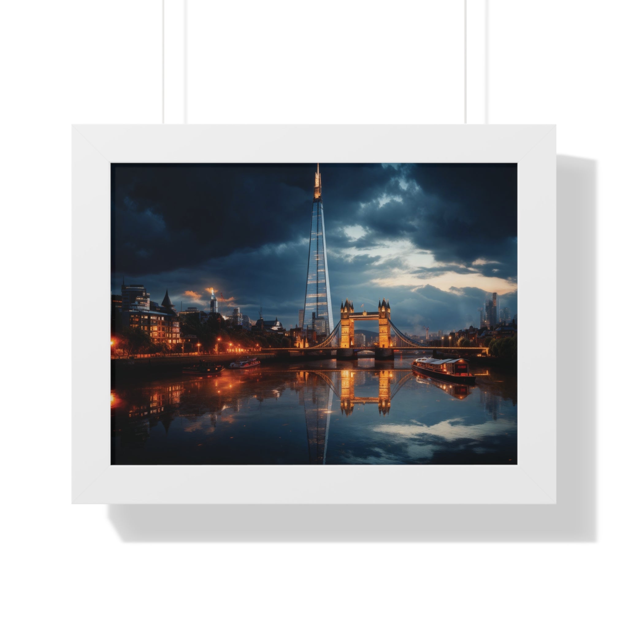 London Twilight Panorama – The Shard & Tower Bridge Wall Art