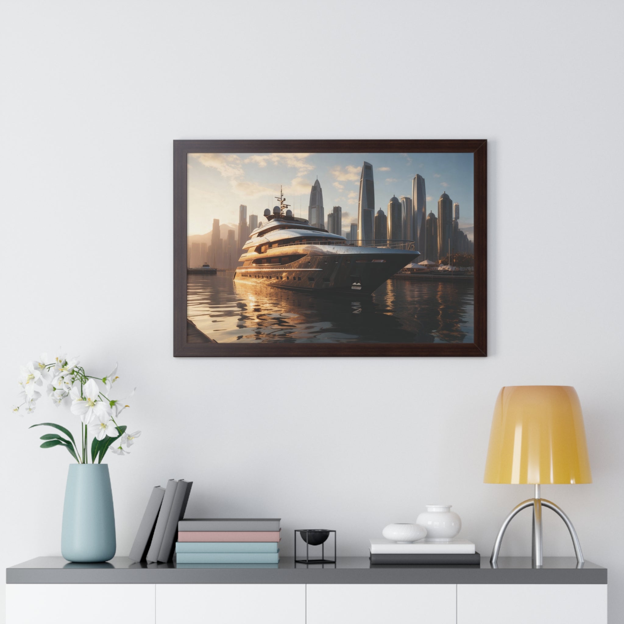 Sunset Reflections – Framed Nautical Wall Art for Luxury Space