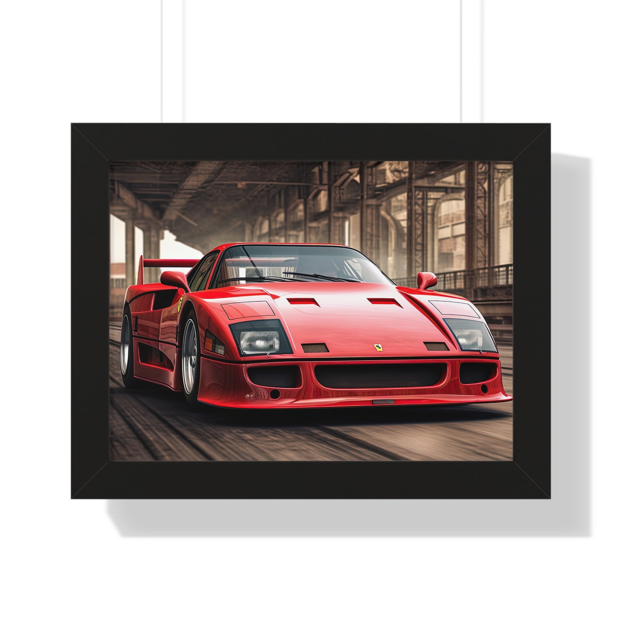 Ferrari F50 Wall Decor – Red Icon Framed in Horizontal Format