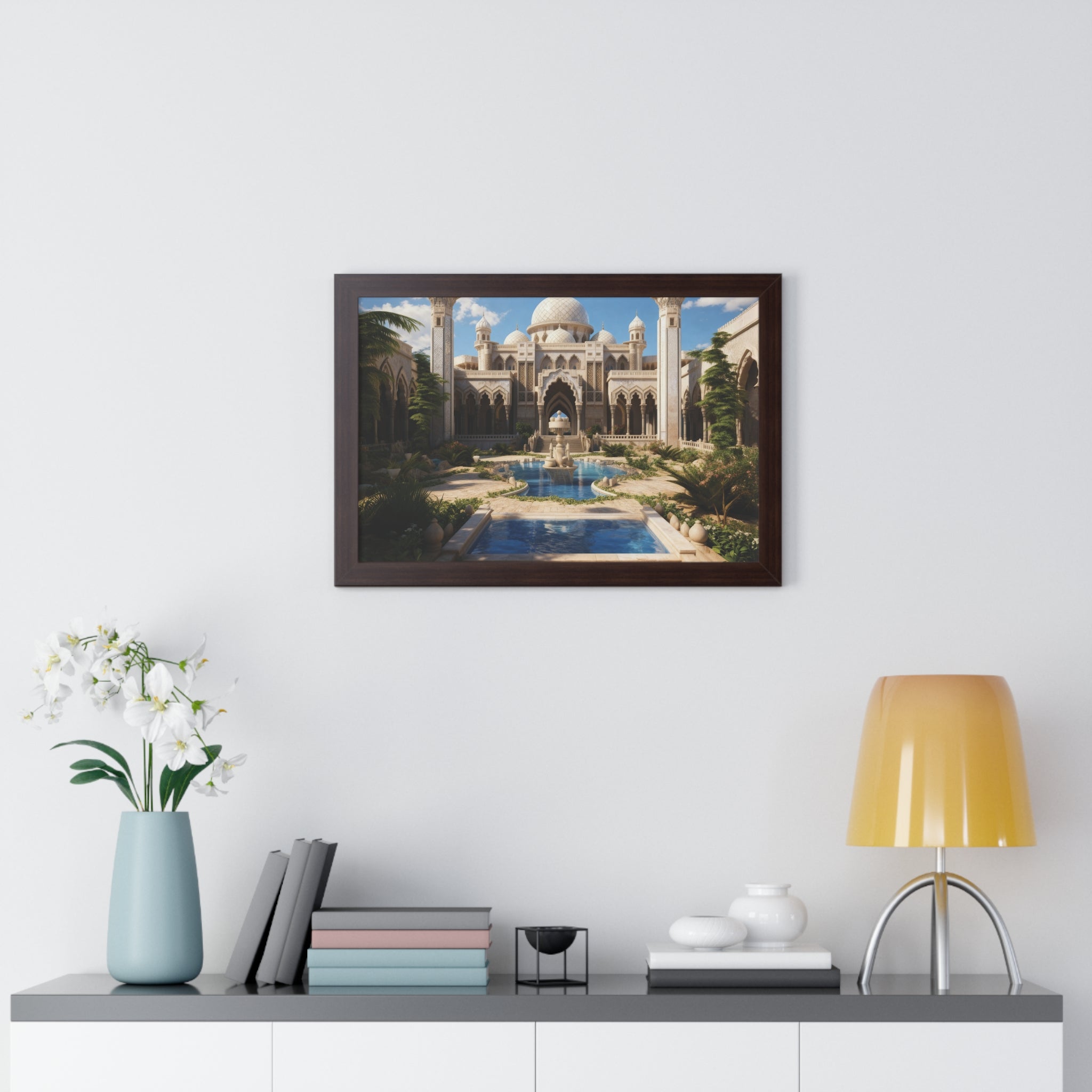 Courtyard of Light – Framed Mosque Architecture Wall Art