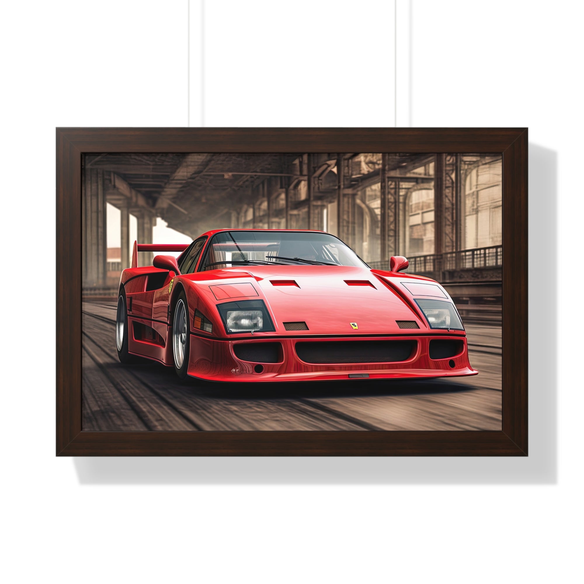 Ferrari F50 Wall Decor – Red Icon Framed in Horizontal Format