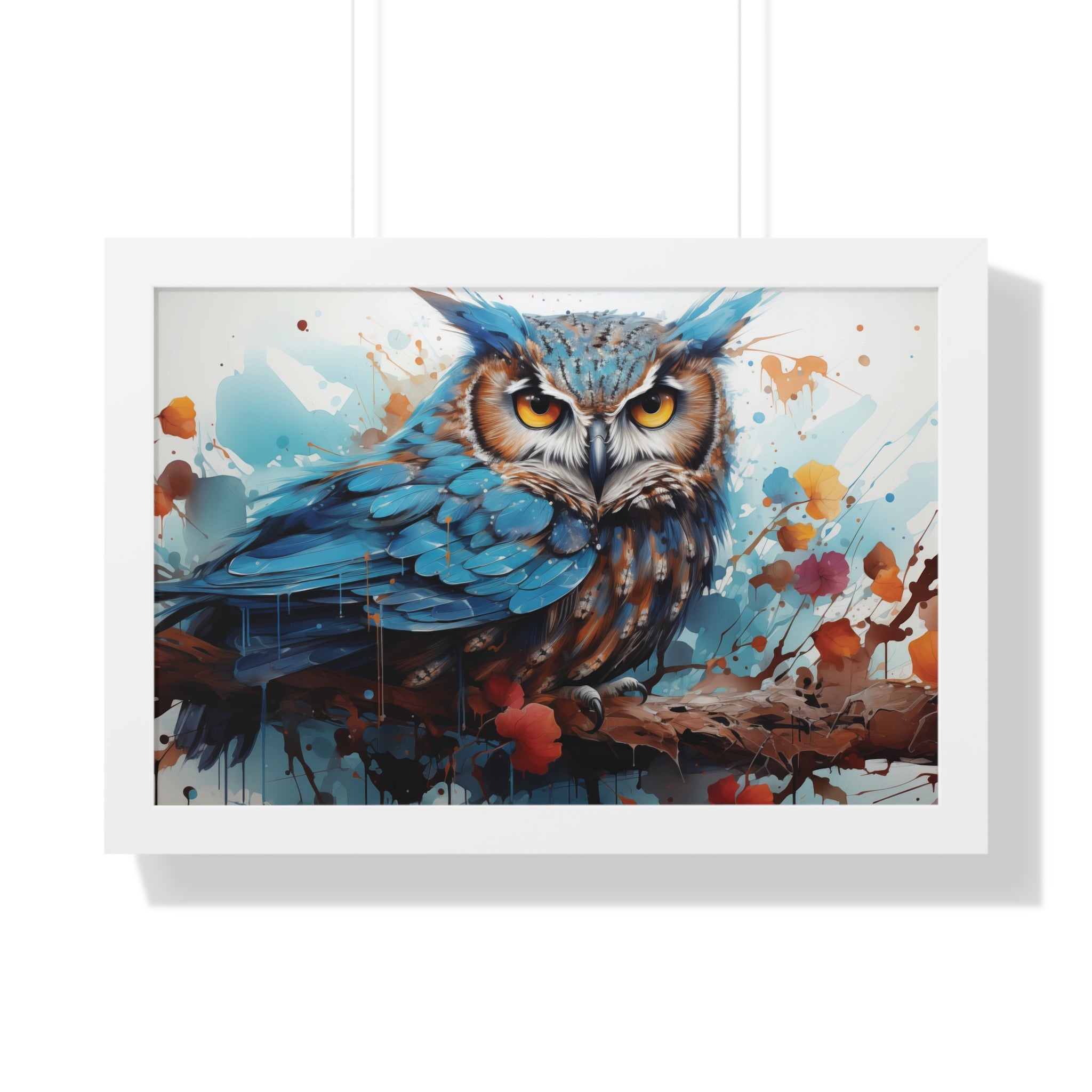 Midnight Majesty — Blue Owl Abstract Wall Art 🦉