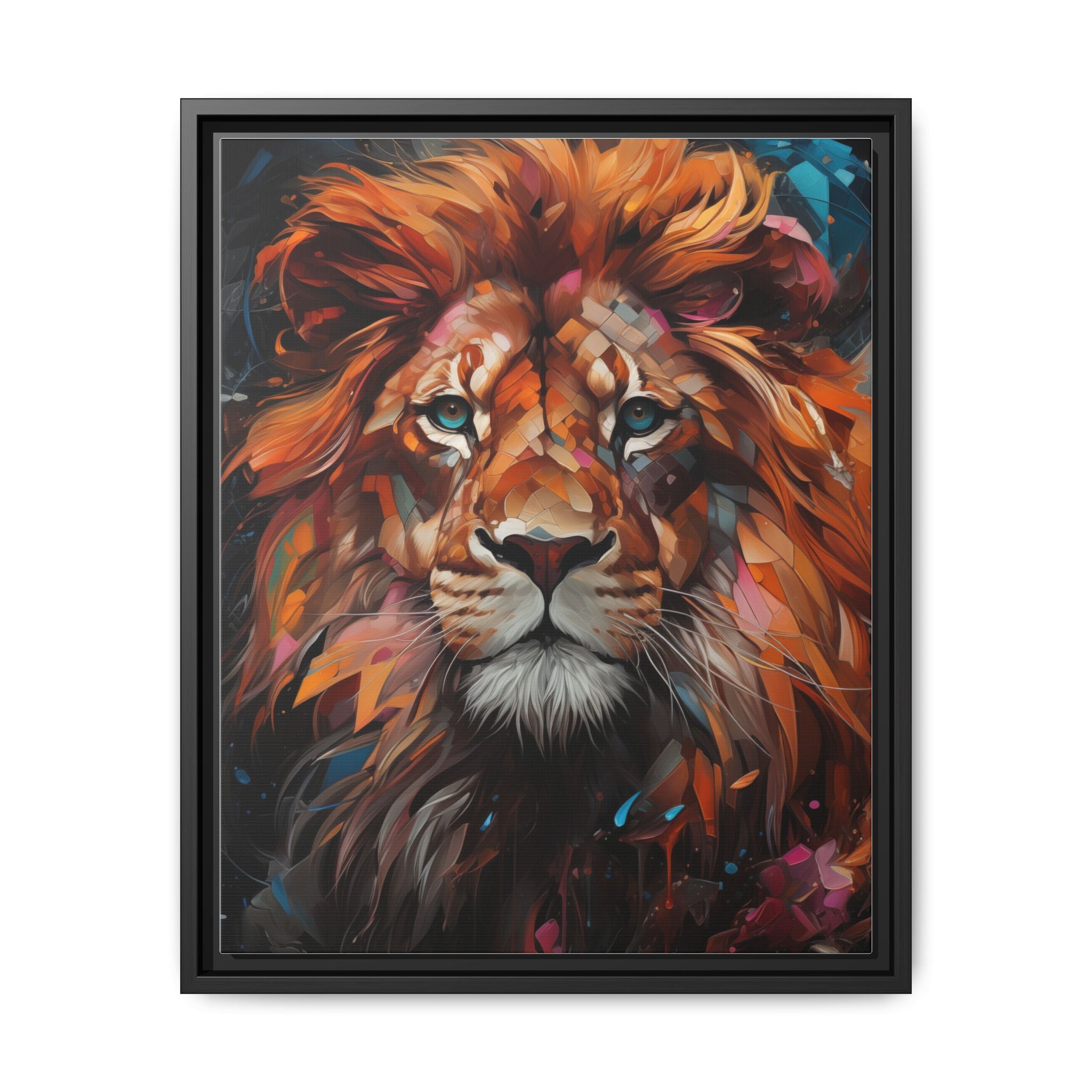 Fierce Elegance Multicolour Lion Art for Statement Space