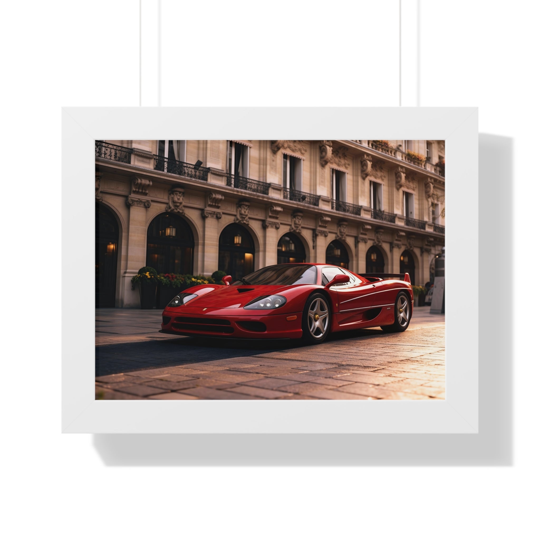 Framed Ferrari F50 – Red Icon in Horizontal Display
