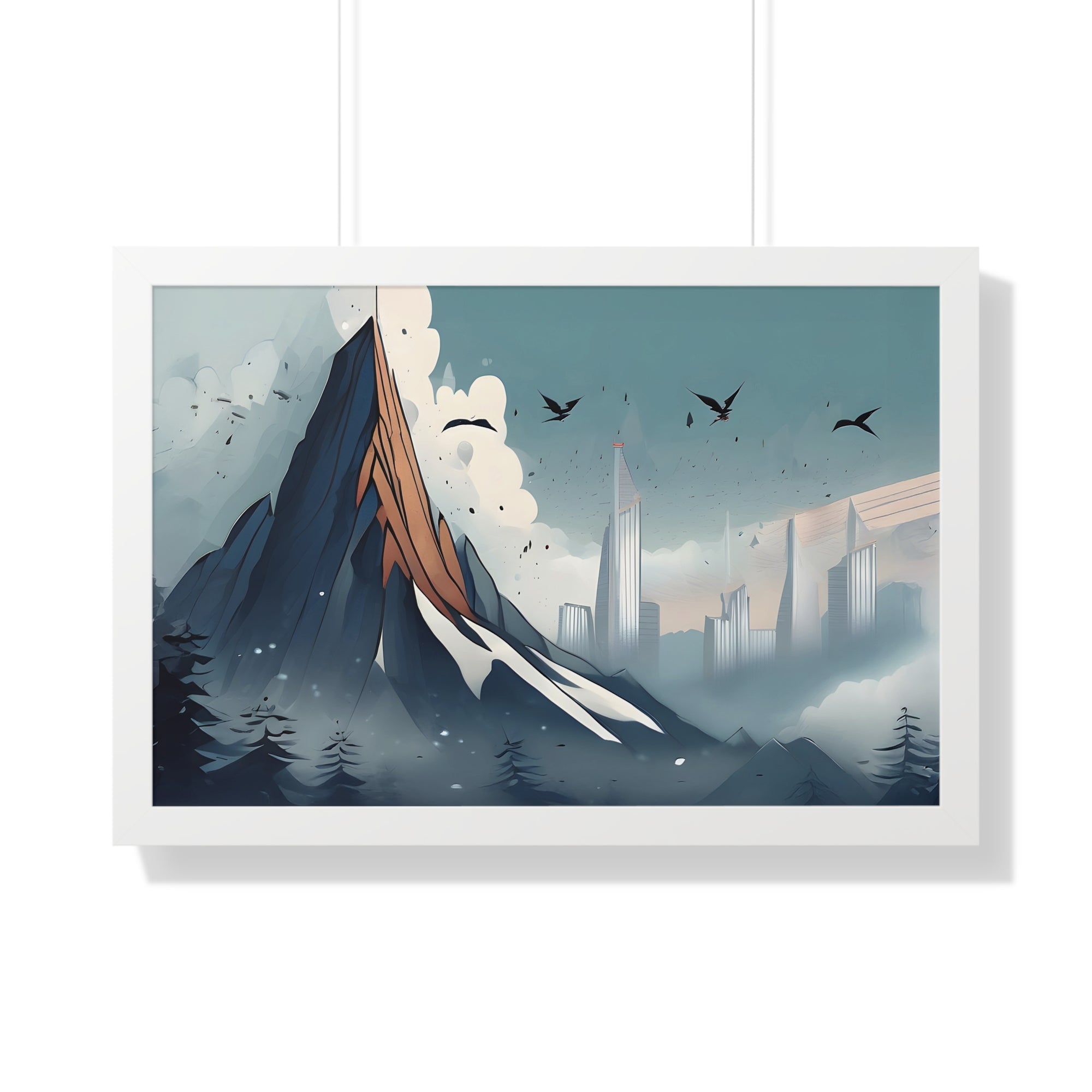 Urban Peaks – Snowy Landscape Meets Modern Cityscape