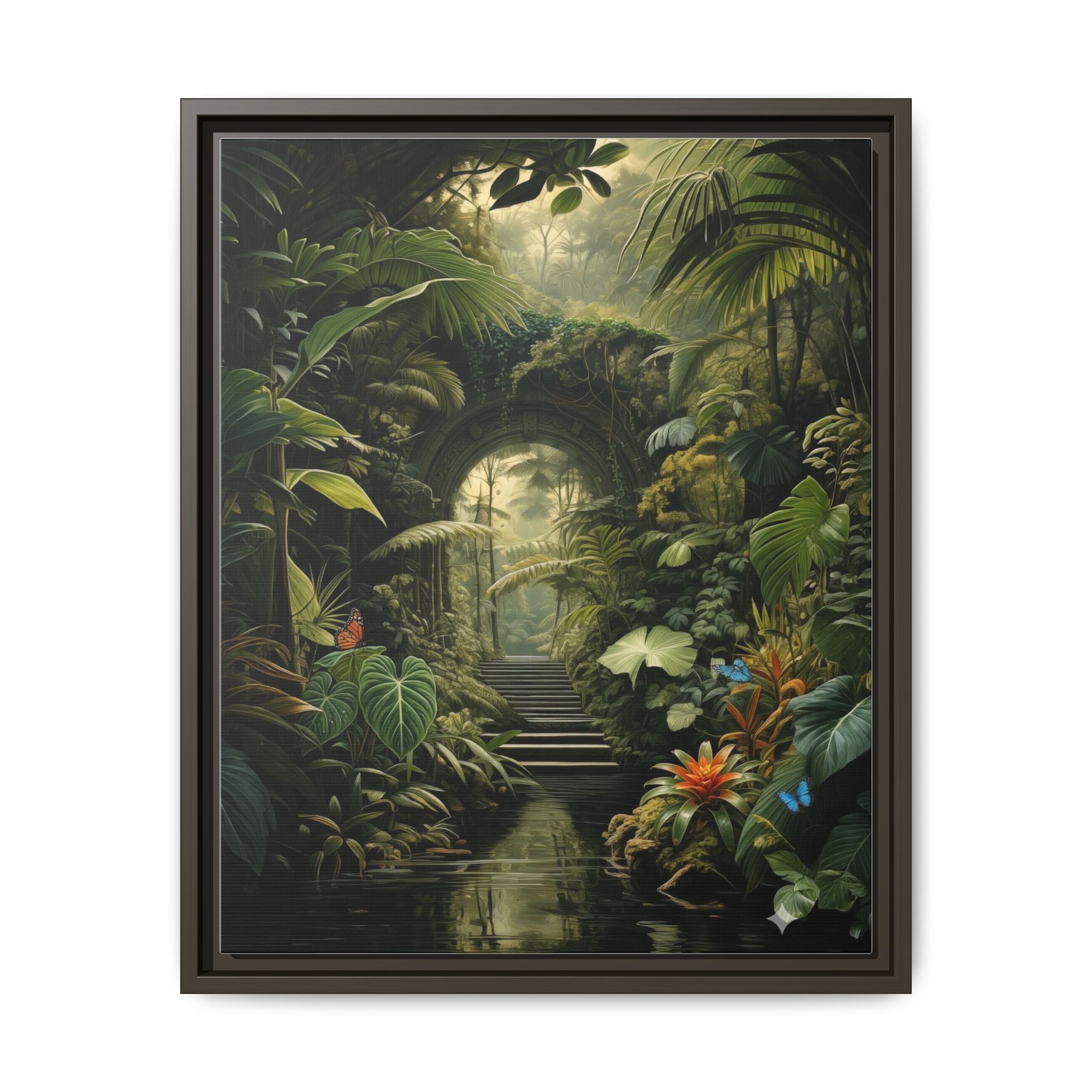 🌴Tropical Forest Illusion – Cinematic Jungle Pathway Wall Art  Luxury Botanical Decor