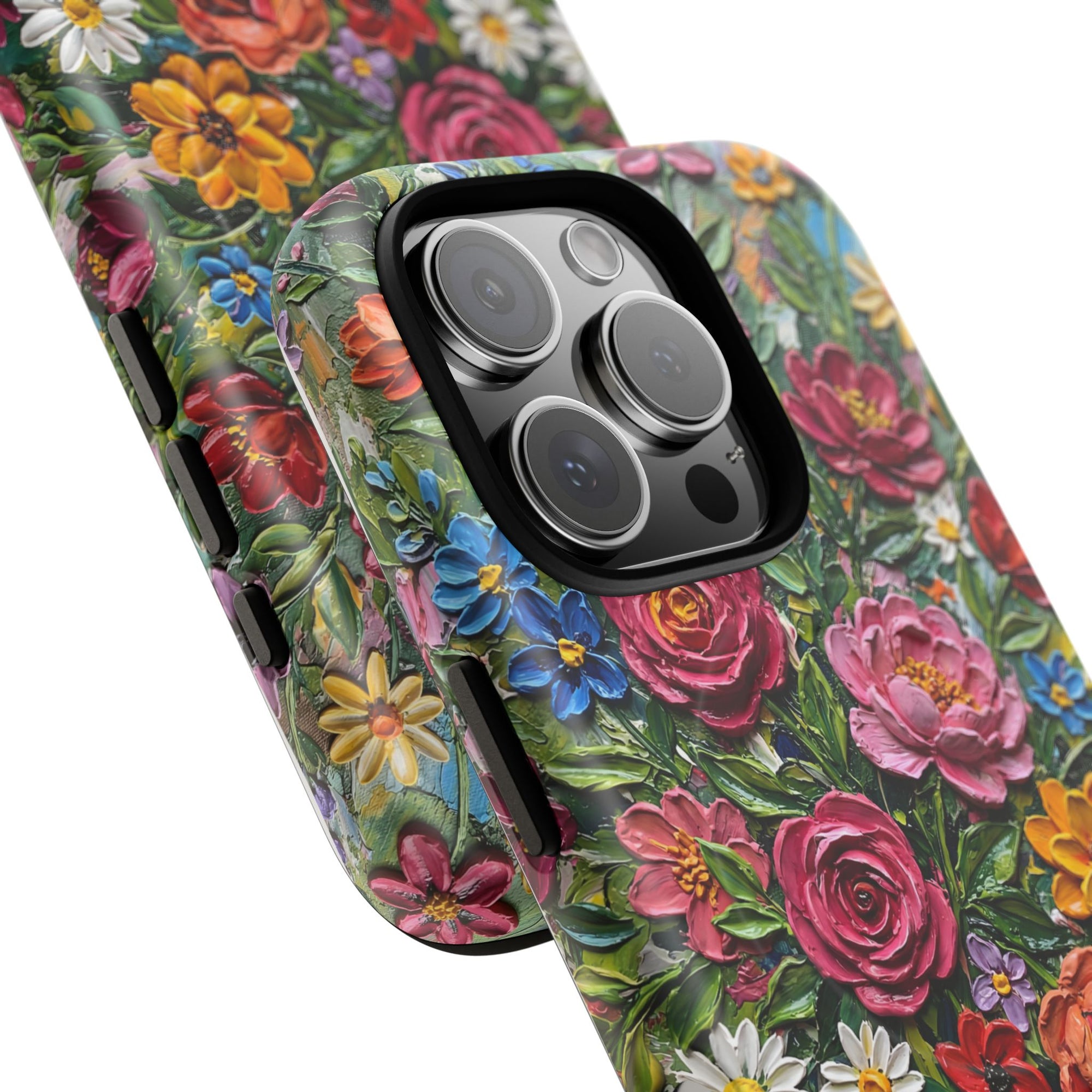 Painted Textured Style Floral Garden iPhone Case (MagSafe®)
