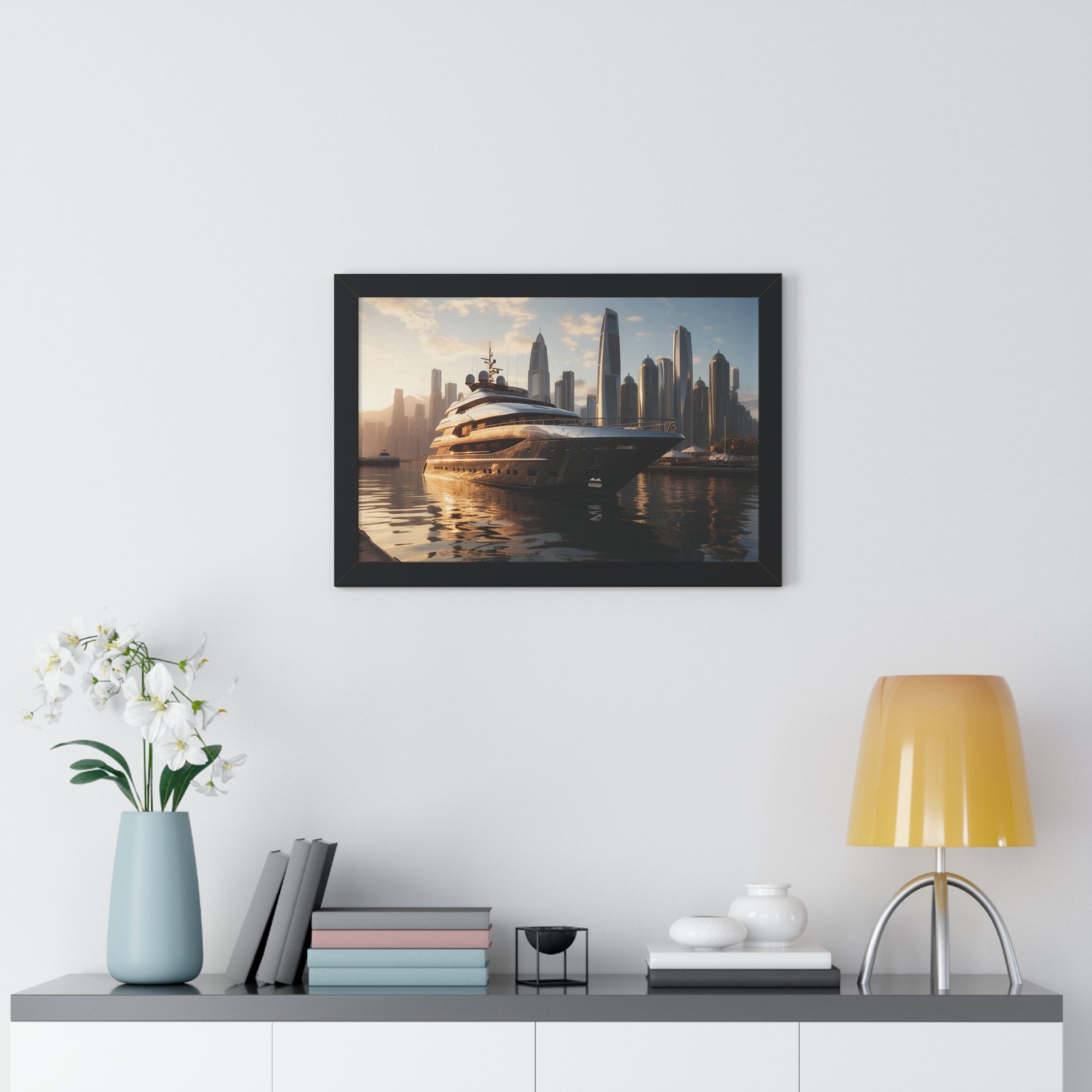 Sunset Reflections – Framed Nautical Wall Art for Luxury Space