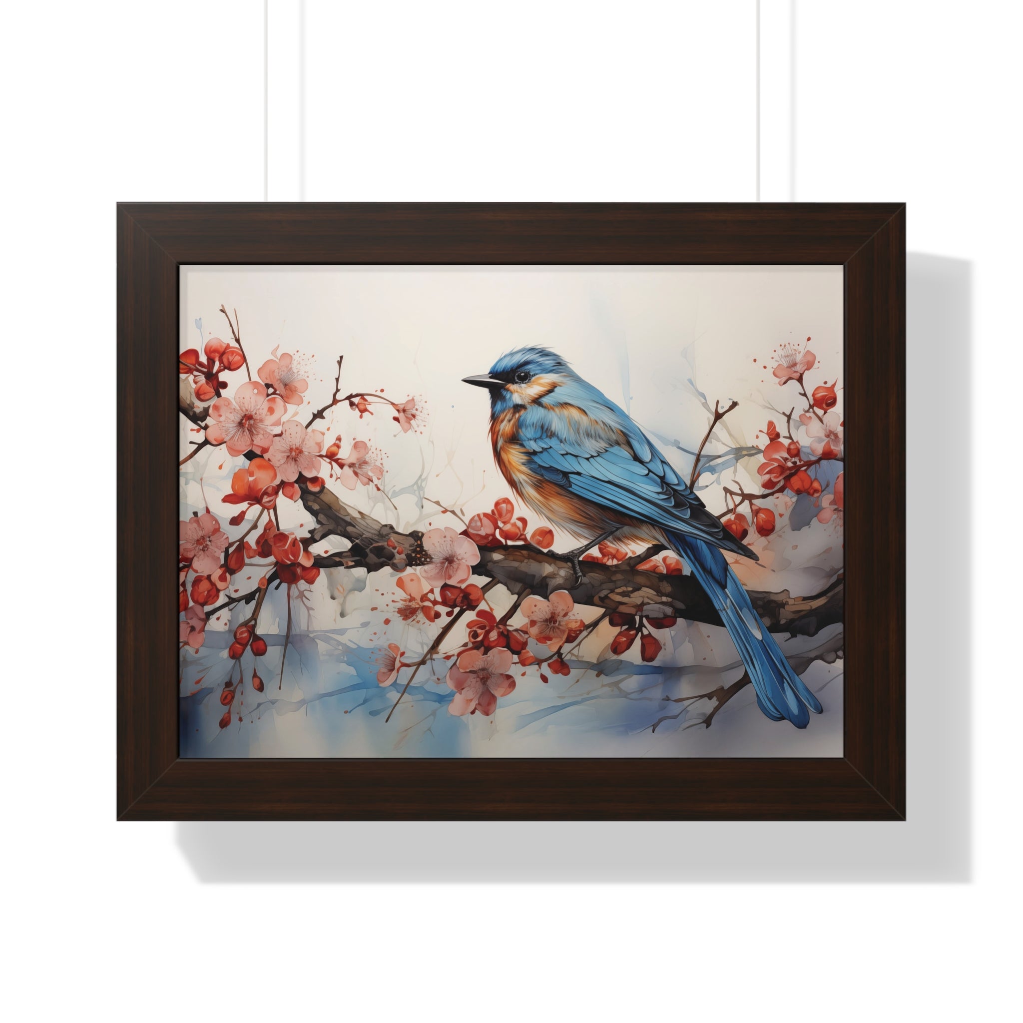 Cerulean Spring Bluebird & Cherry Blossom Wall Art