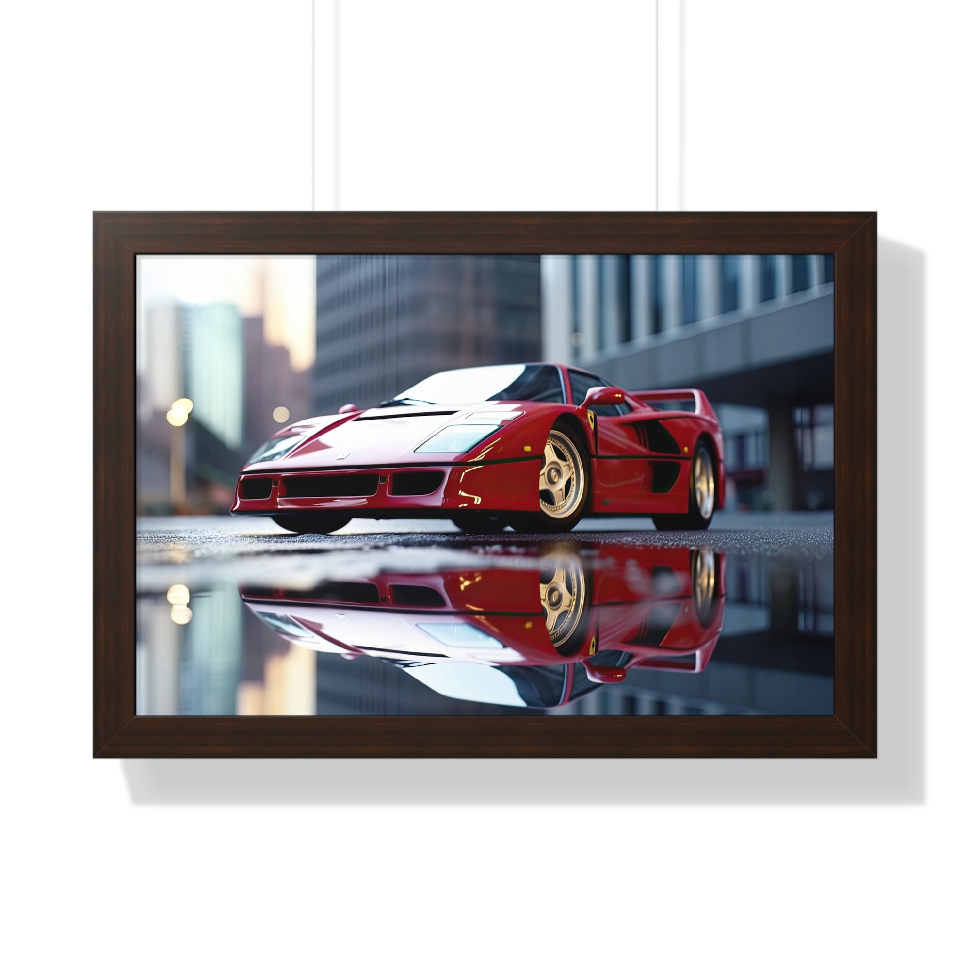 Framed Red Ferrari F50 – Sophisticated Wall Art for Enthusiasts