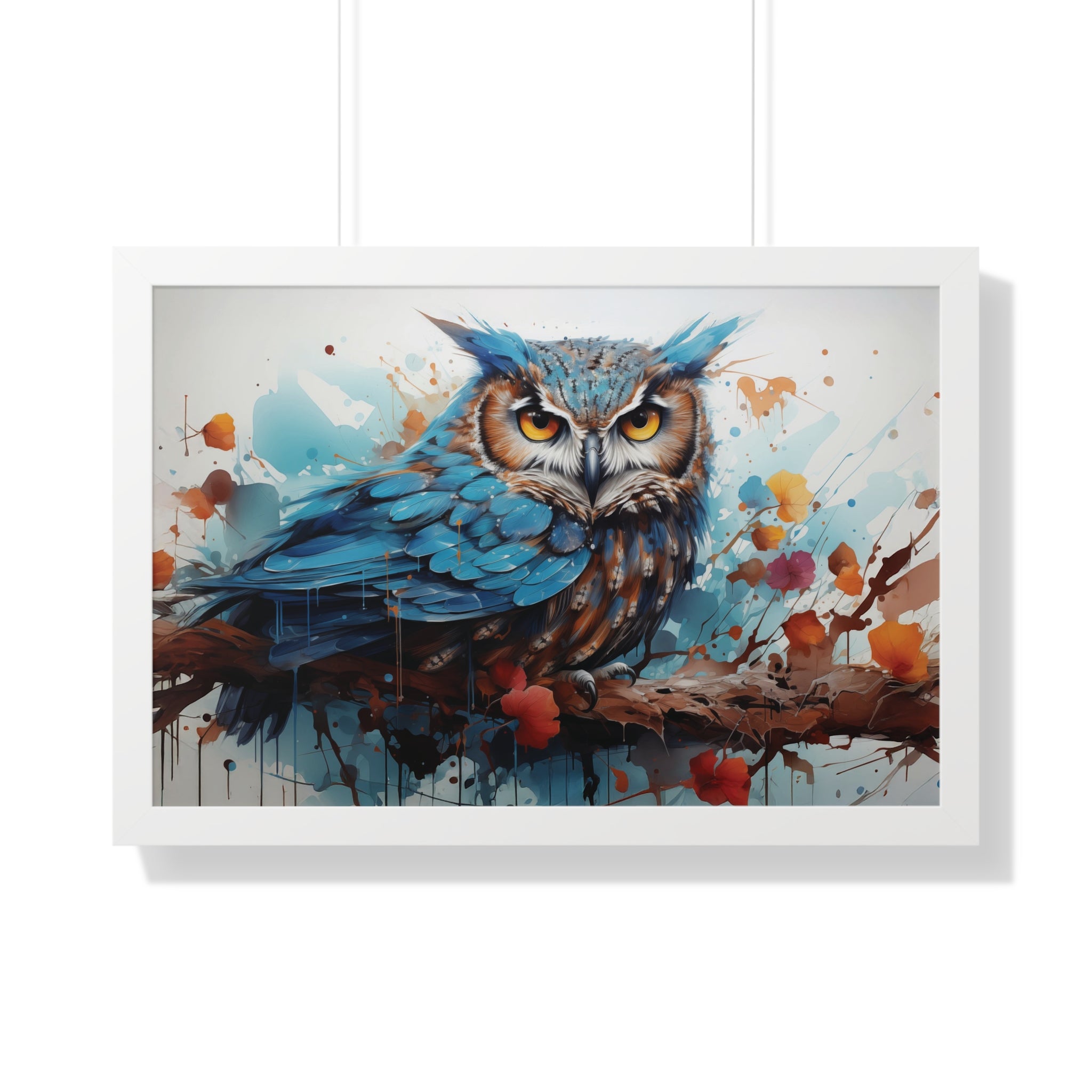 Midnight Majesty — Blue Owl Abstract Wall Art 🦉