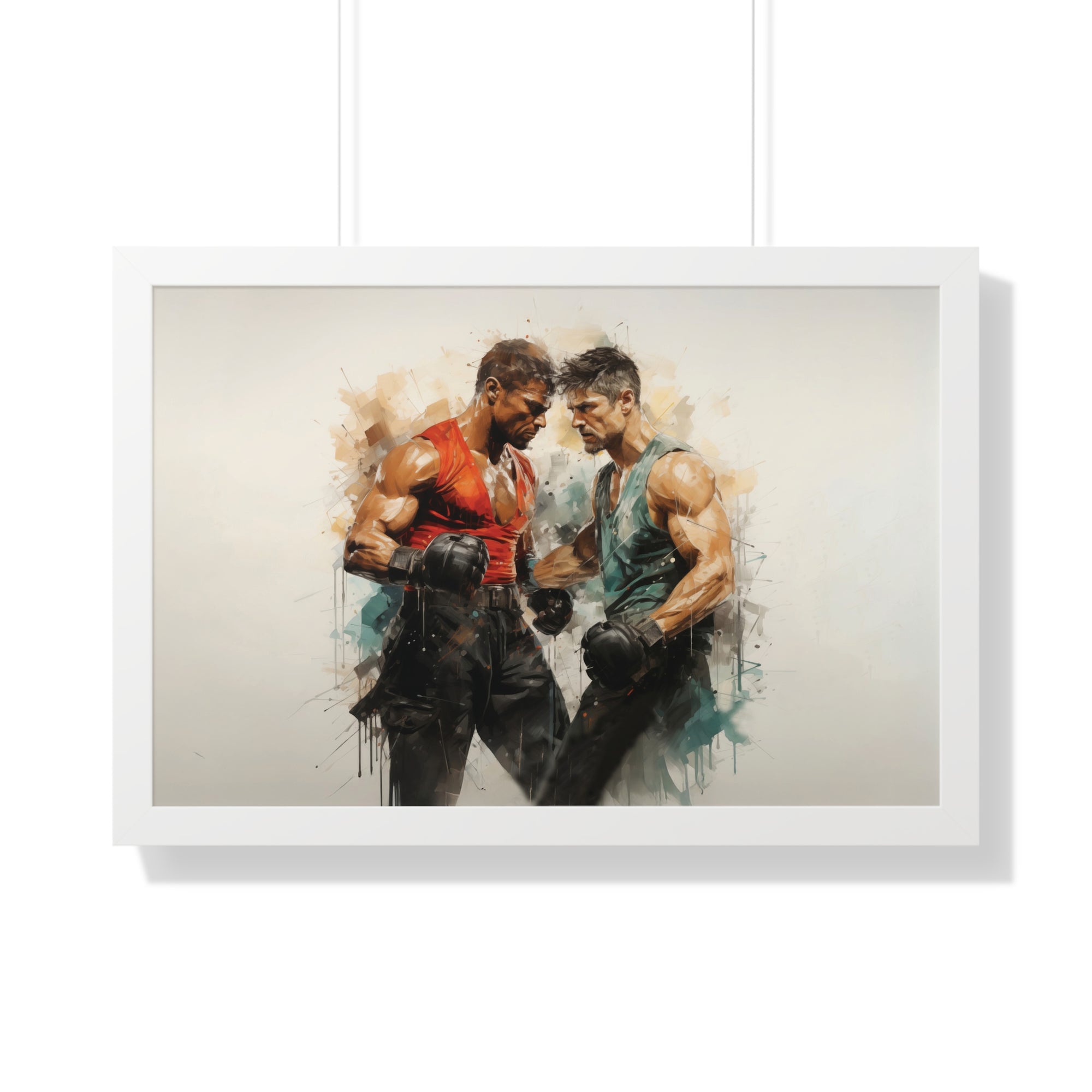 Framed Confrontation – Abstract Fighter Wall Art
