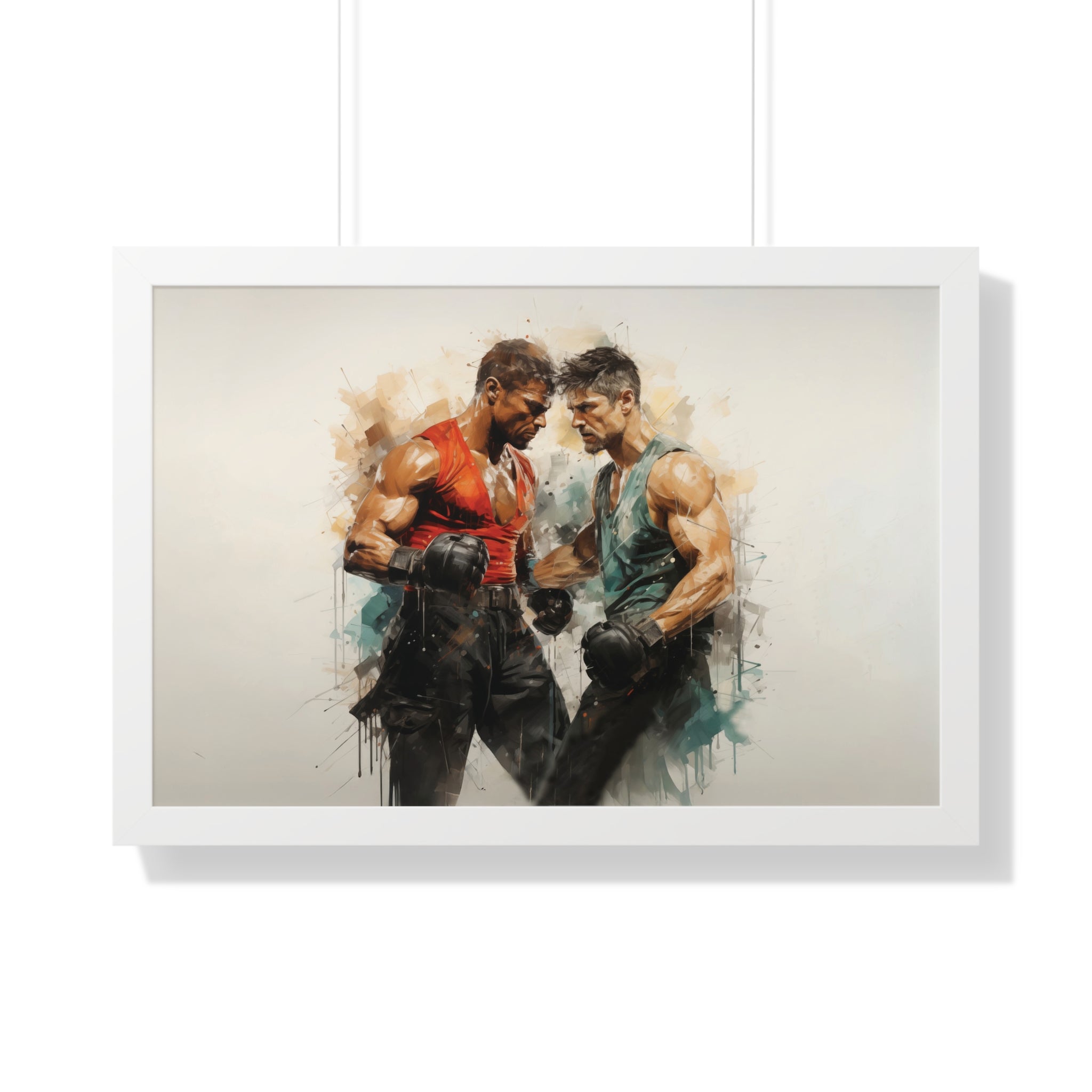 Framed Confrontation – Abstract Fighter Wall Art