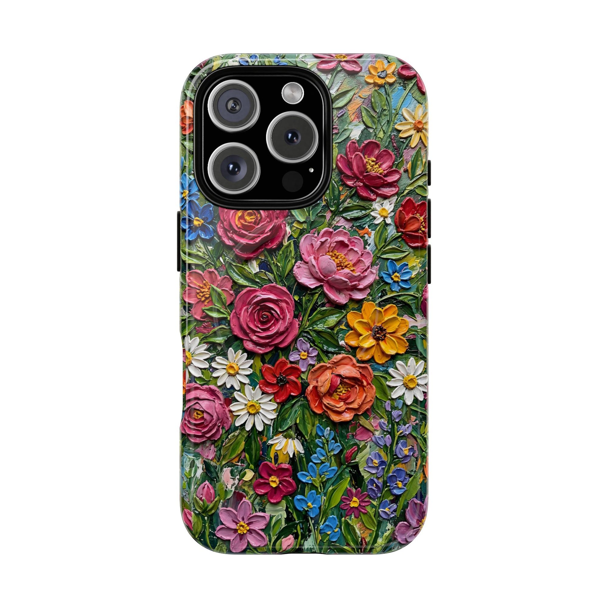 Painted Textured Style Floral Garden iPhone Case (MagSafe®)