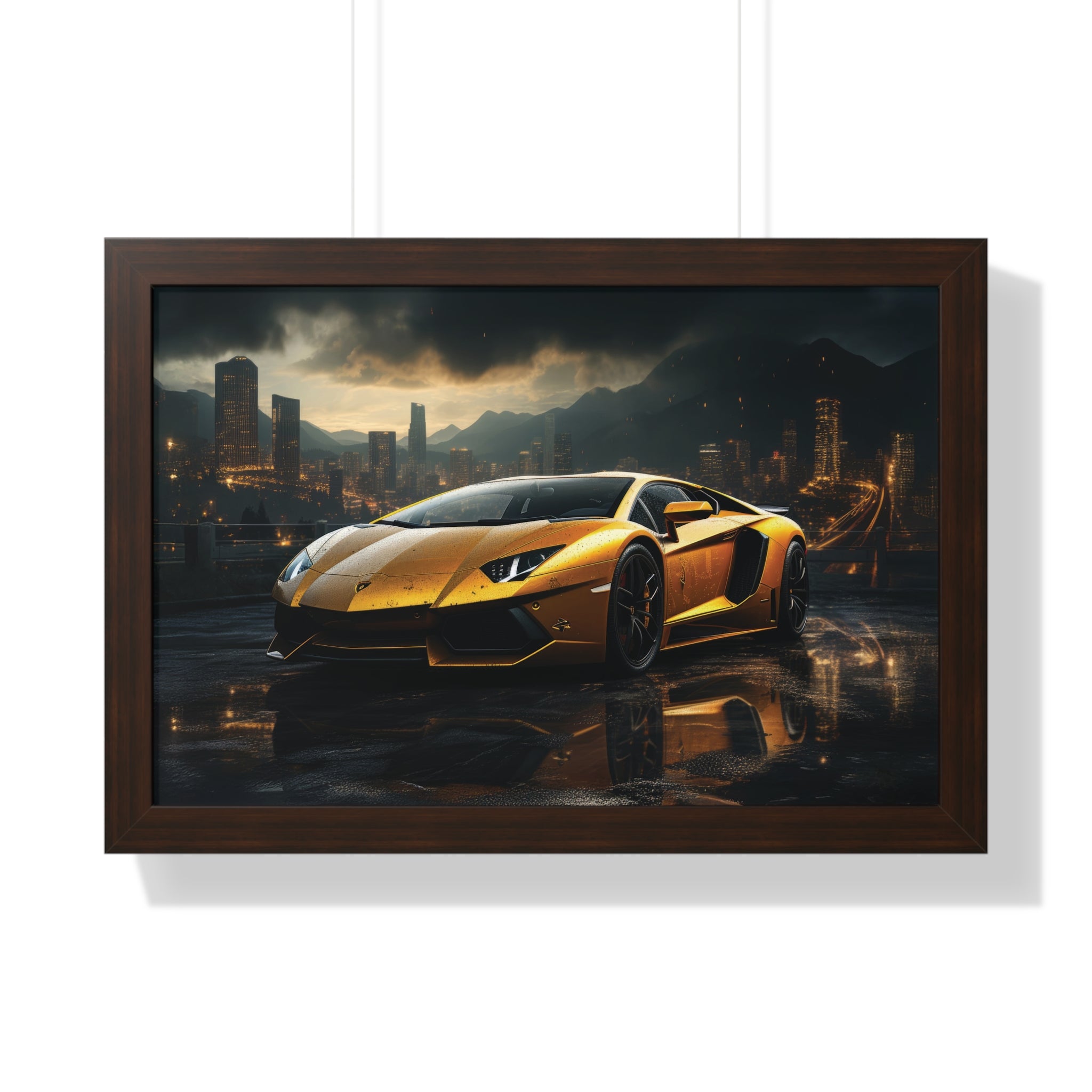 Lamborghini Aventador – Set in a City Mountain Backdrop