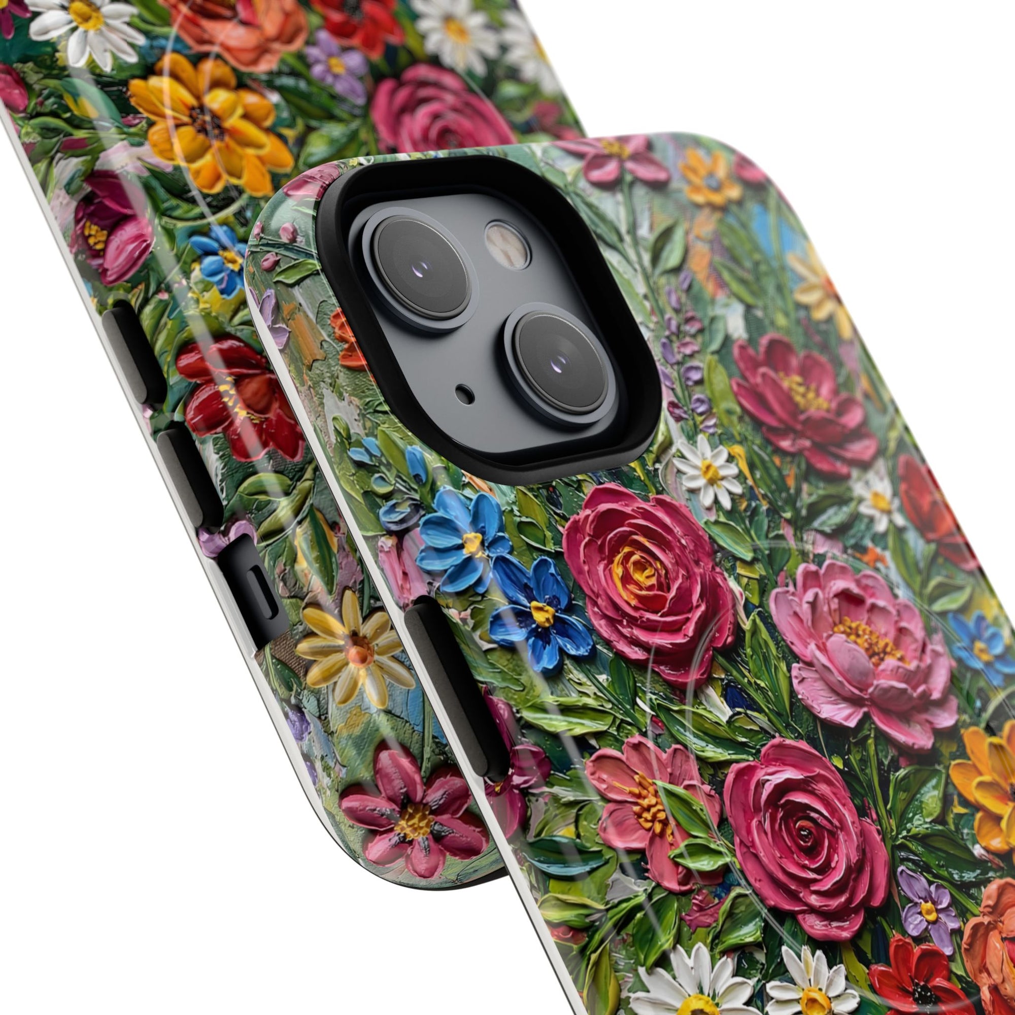 Painted Textured Style Floral Garden iPhone Case (MagSafe®)